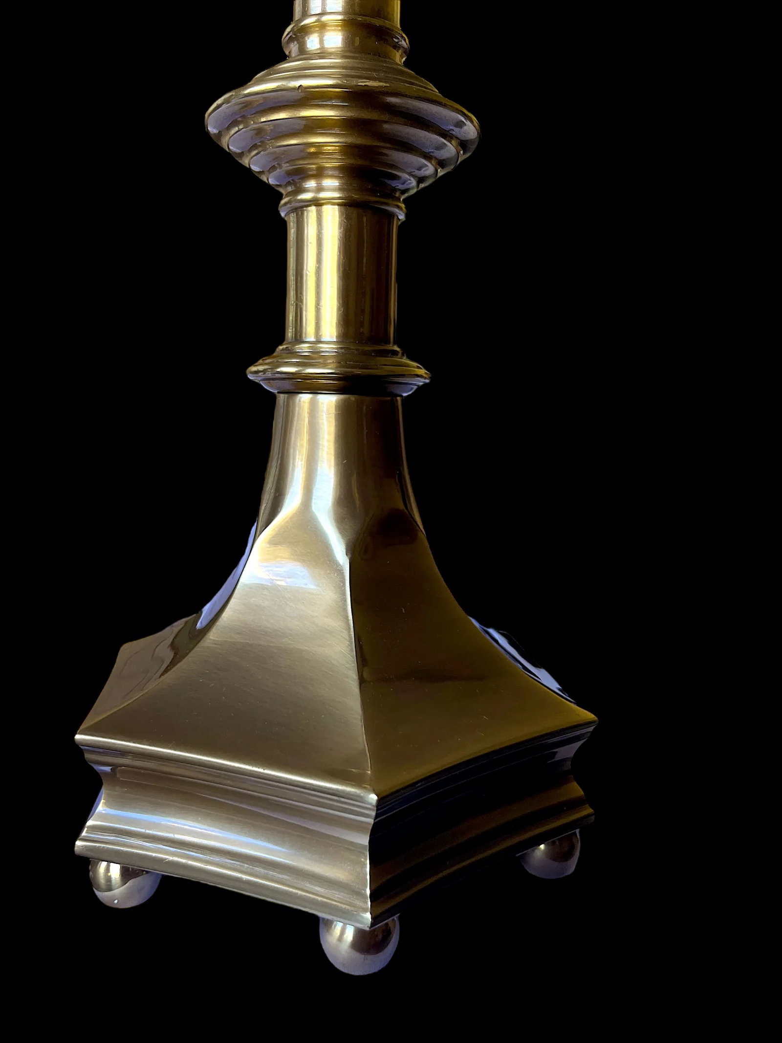 Vintage Frederick Cooper Solid Brass Candlestick Style Table Lamp – Colonial Revival Style - 5