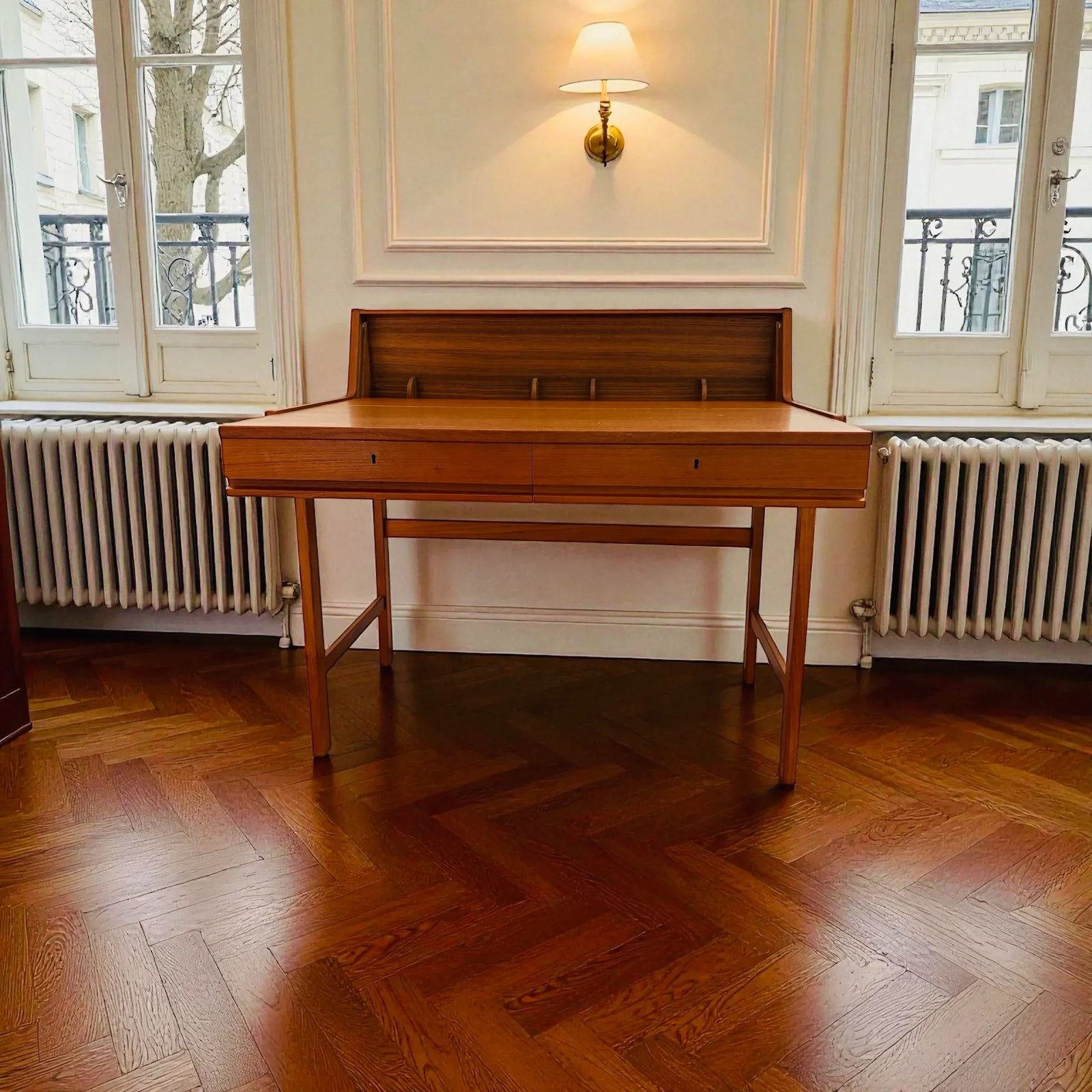 Flip Top Desk in Teak by Skaraborgs Mobelindistri Ab, Sweden, 1960s - 2