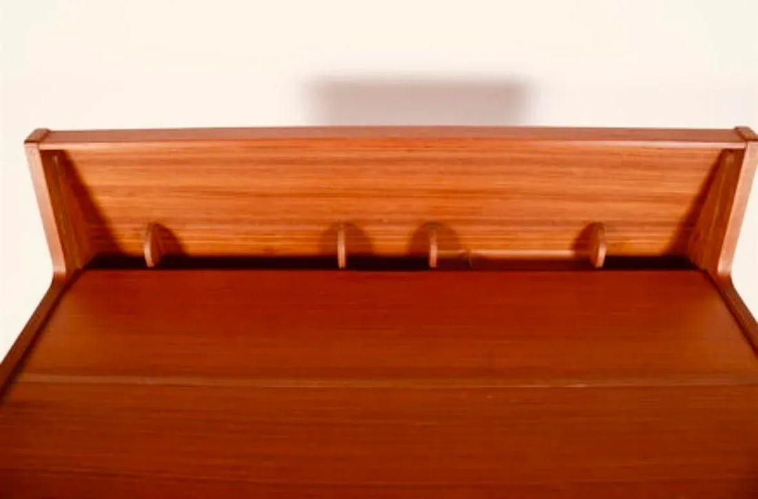 Flip Top Desk in Teak by Skaraborgs Mobelindistri Ab, Sweden, 1960s - 3