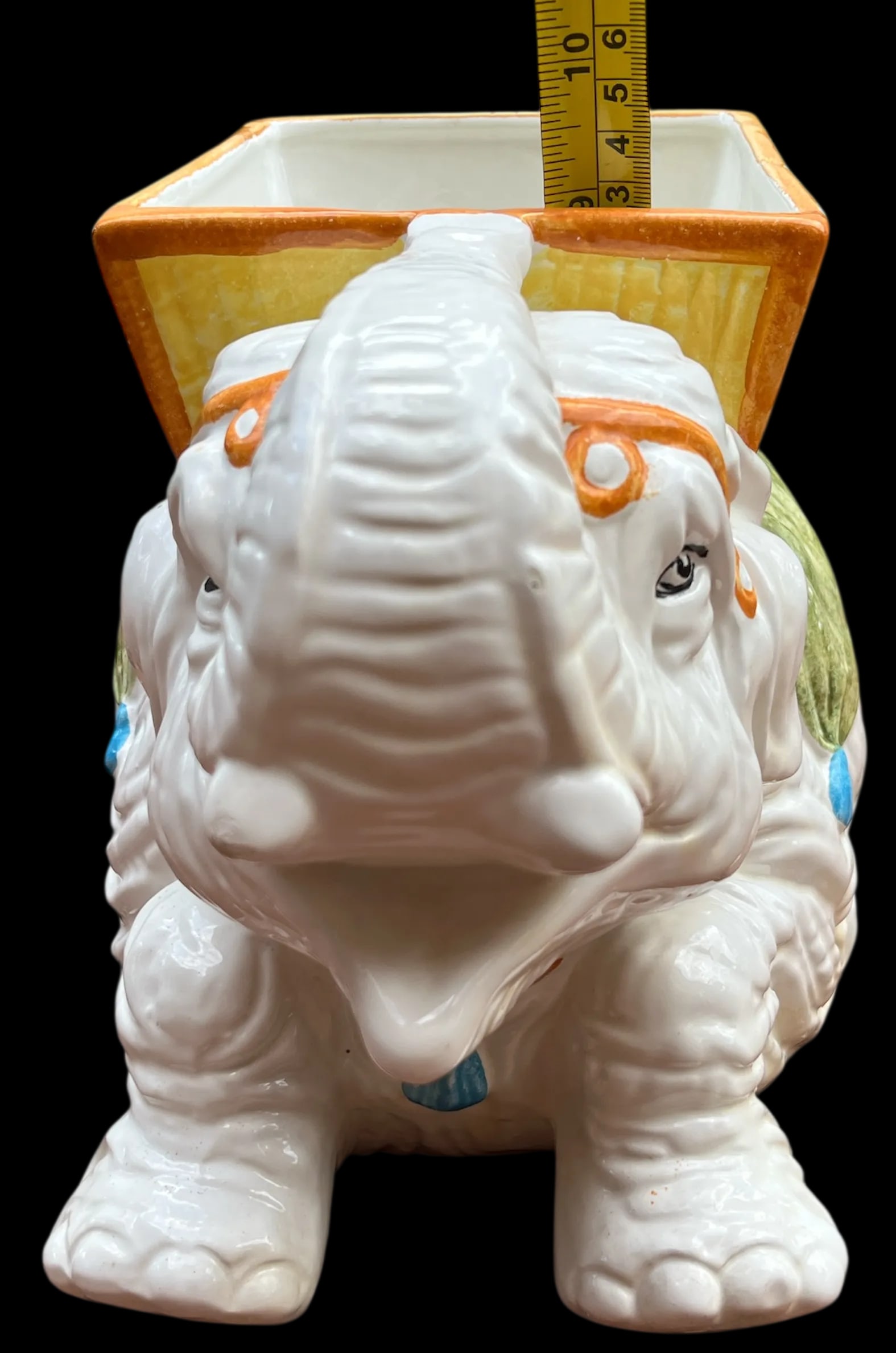 Large 1960s Porcelain Kneeling Elephant Planter by Napcoware Made in Japan - 10