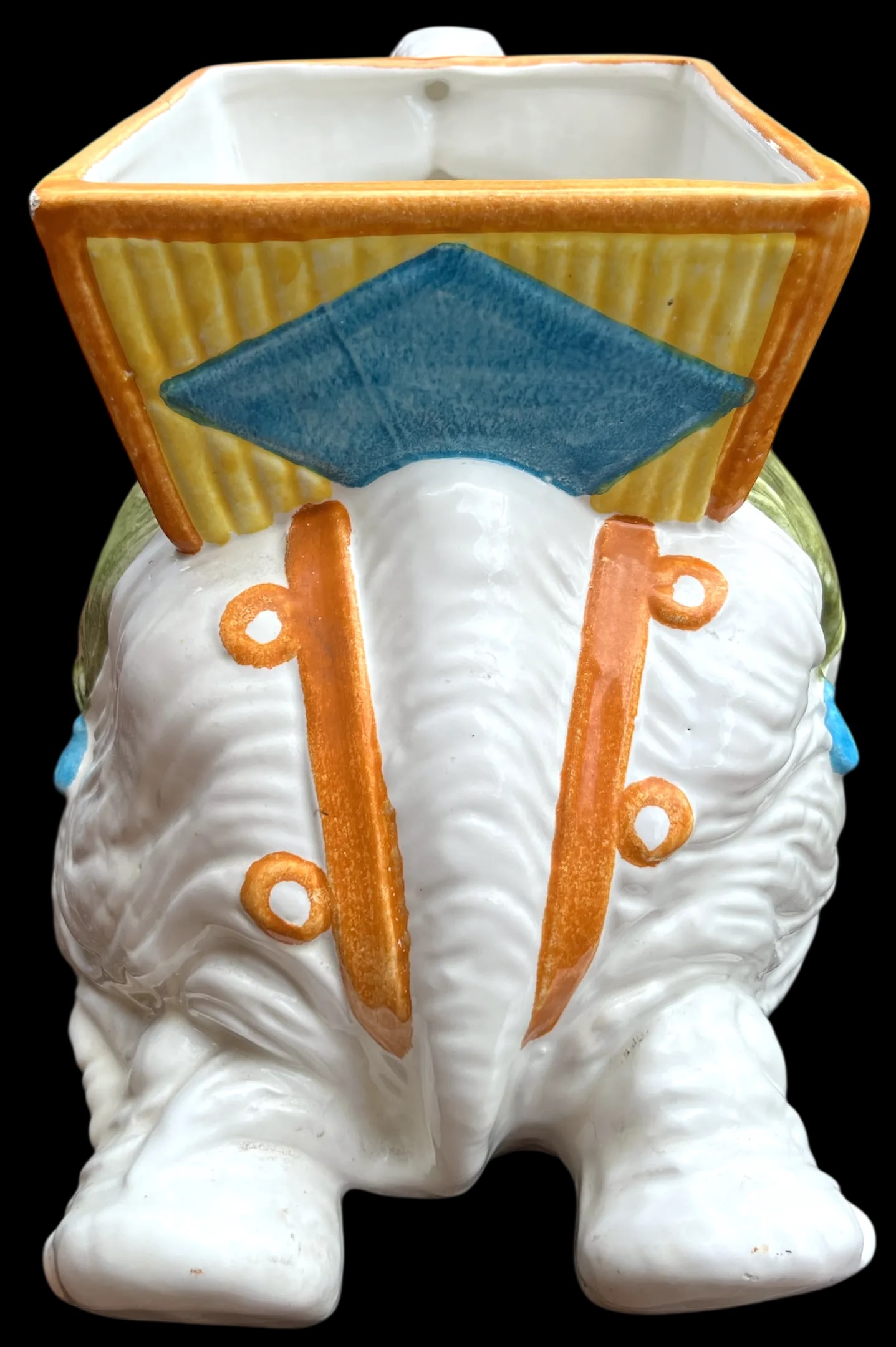 Large 1960s Porcelain Kneeling Elephant Planter by Napcoware Made in Japan - 7