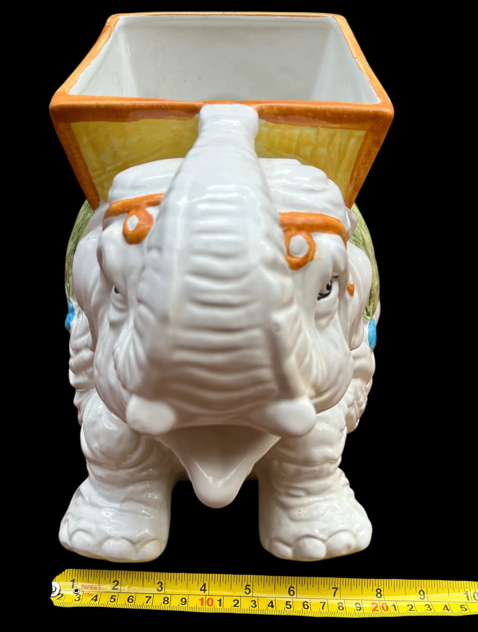 Large 1960s Porcelain Kneeling Elephant Planter by Napcoware Made in Japan - 9