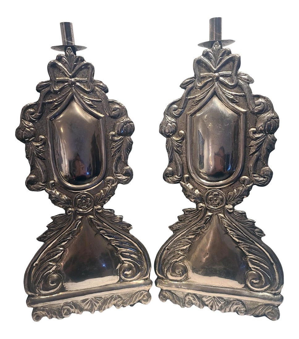 Vintage Sterling Silver Candle Sticks - a Pair (1 of 10)