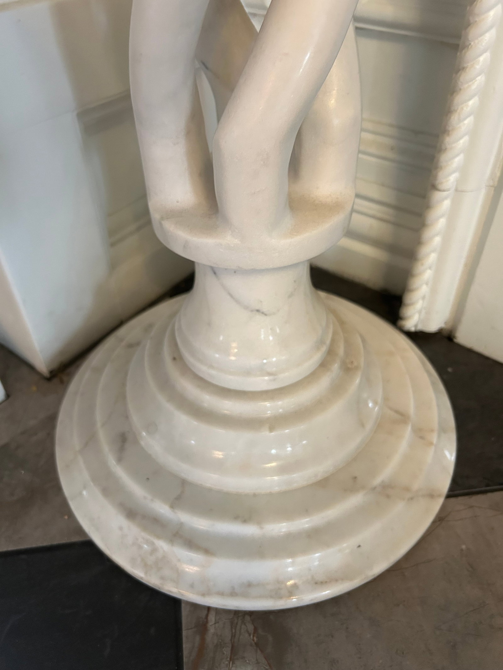 Mid 20th Century Marble Pedestal With Twisted Column Design - 4