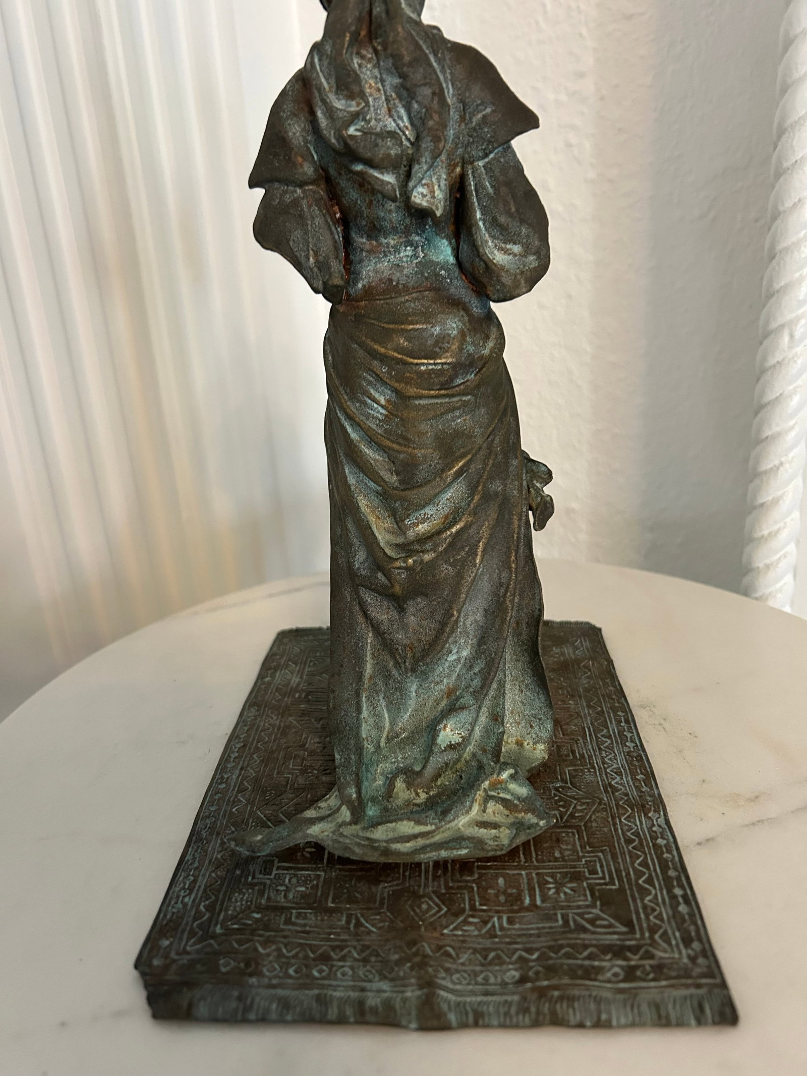 Late 19th Century Bronze Lady on Carpet - 6