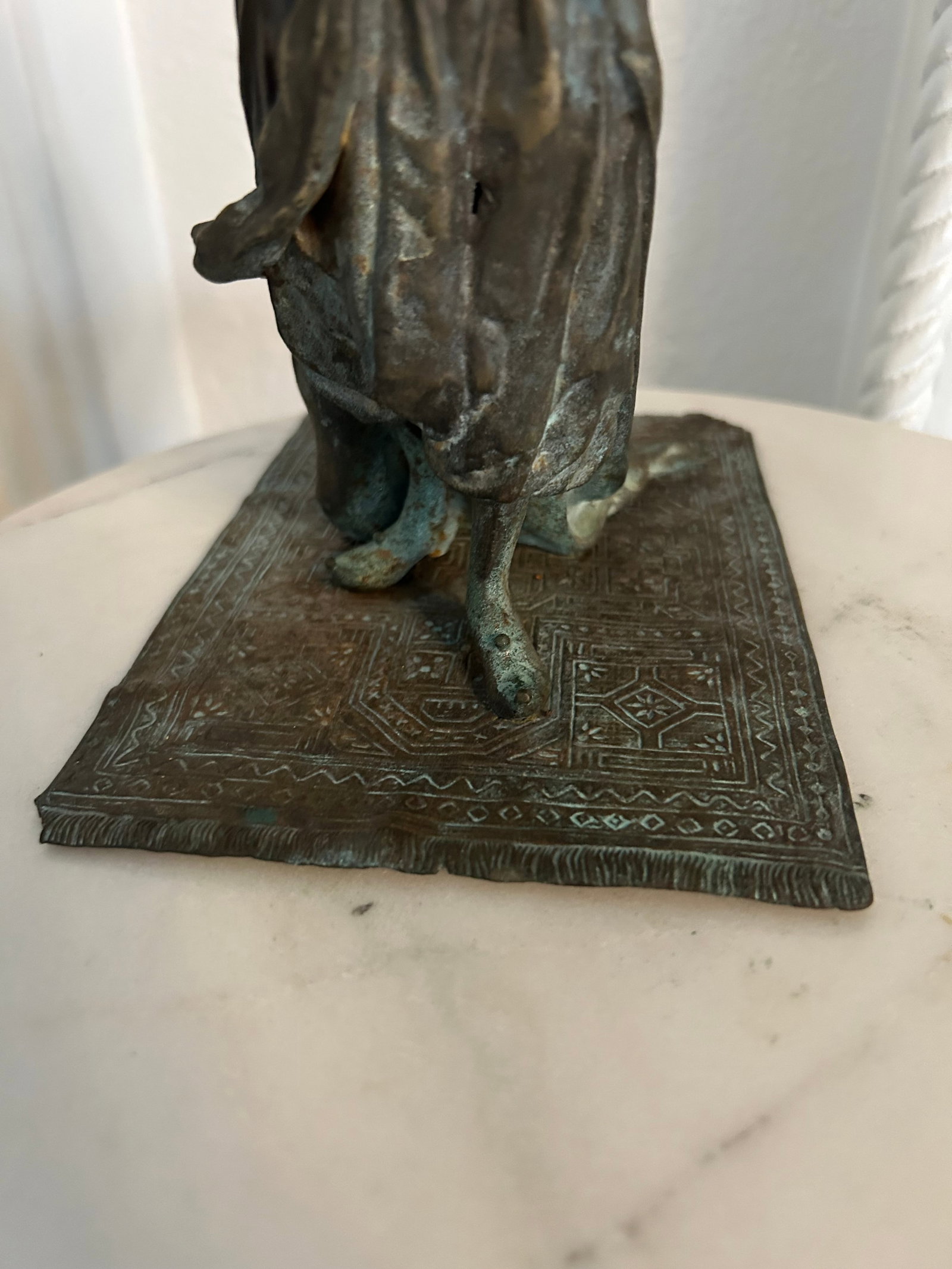 Late 19th Century Bronze Lady on Carpet - 8