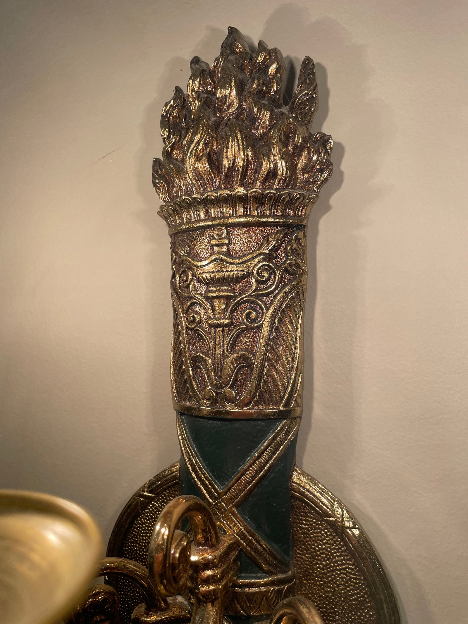 Four 3 Light Brass Wall Sconces - 3