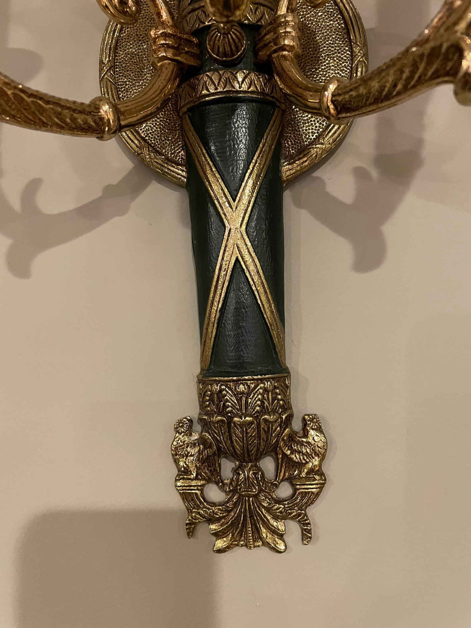 Four 3 Light Brass Wall Sconces - 7