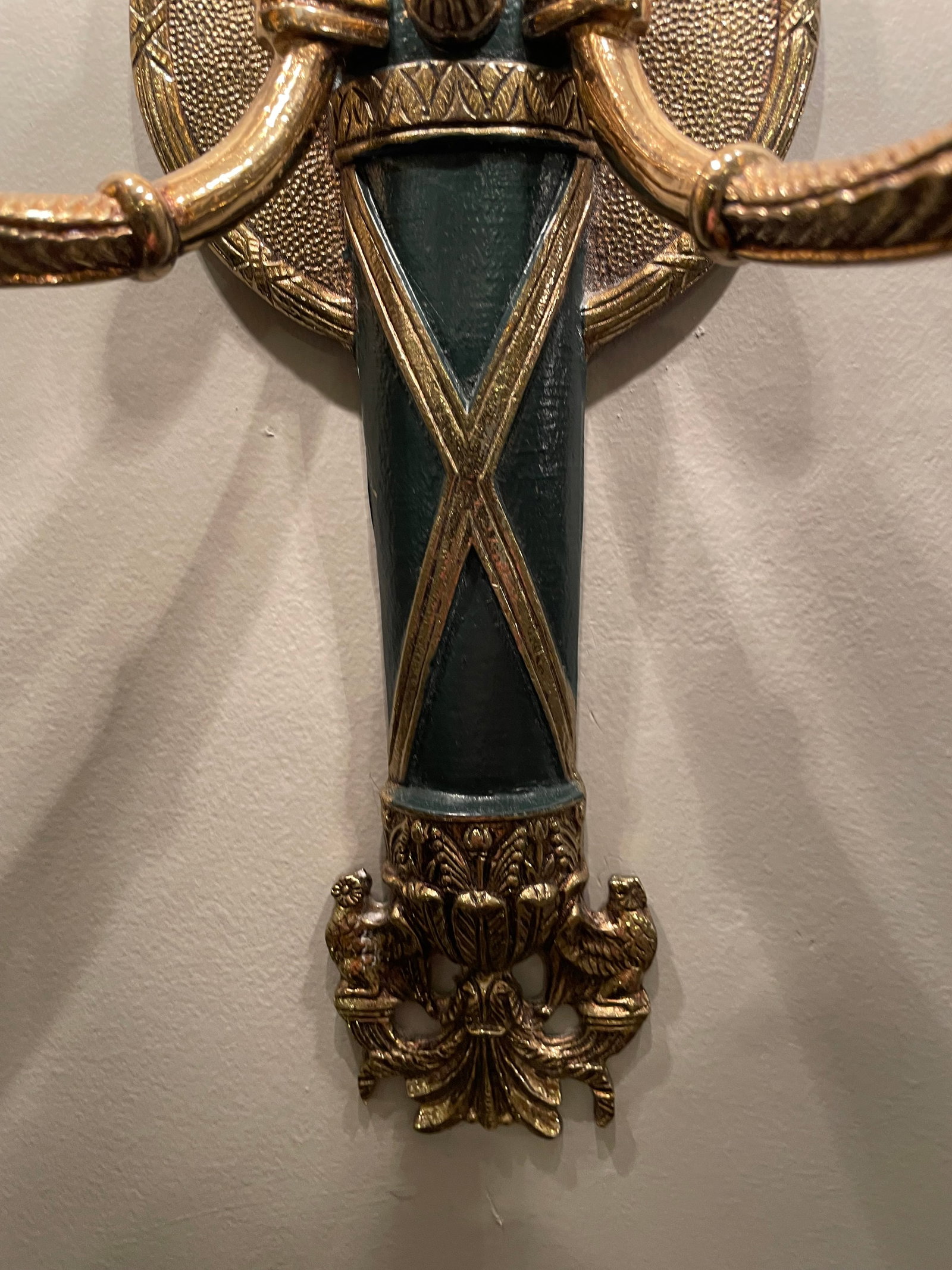 Four 3 Light Brass Wall Sconces - 9