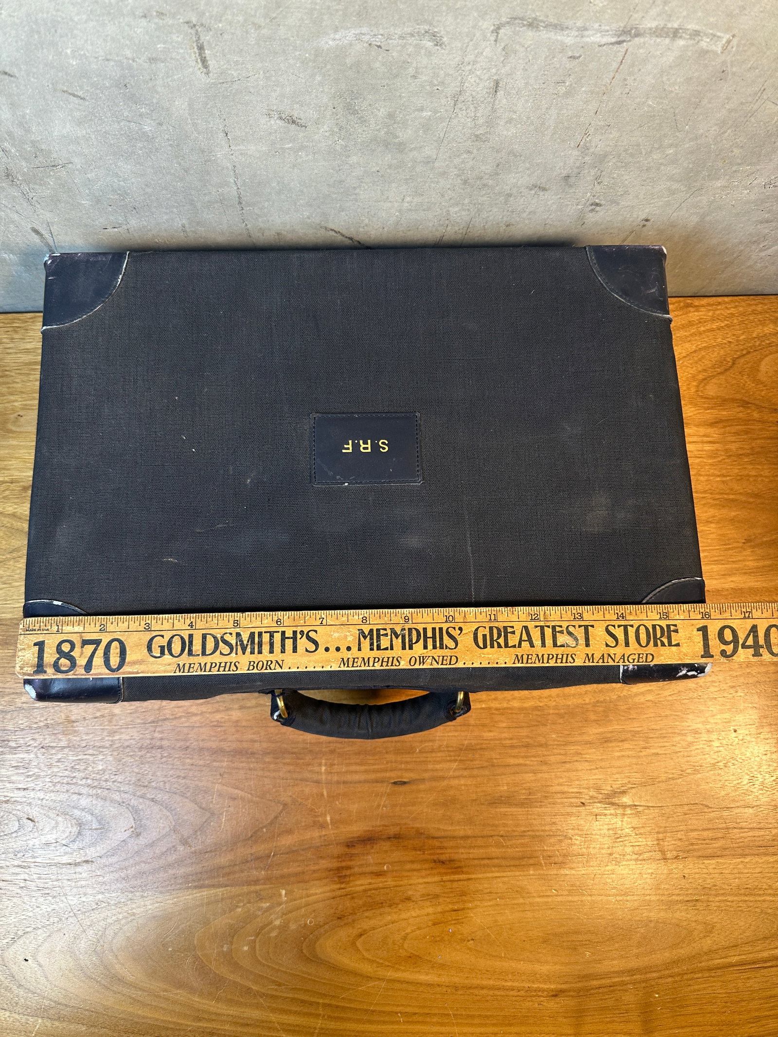 Antique Morabito Paris Men's Fitted Travel Vanity Case Navy Leather & Glass Grooming Set - 4