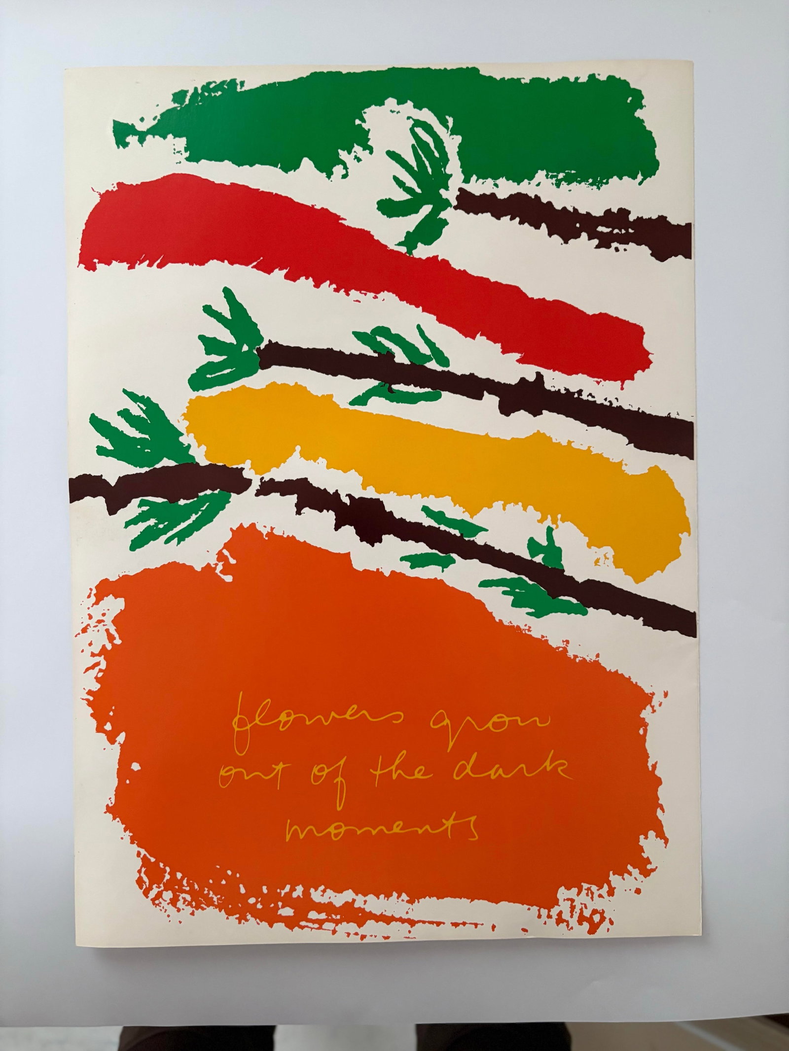 Corita Kent Sister Mary Corita Kent "Flowers Grow Out of the Dark Moments" Original Print (1982) - 2