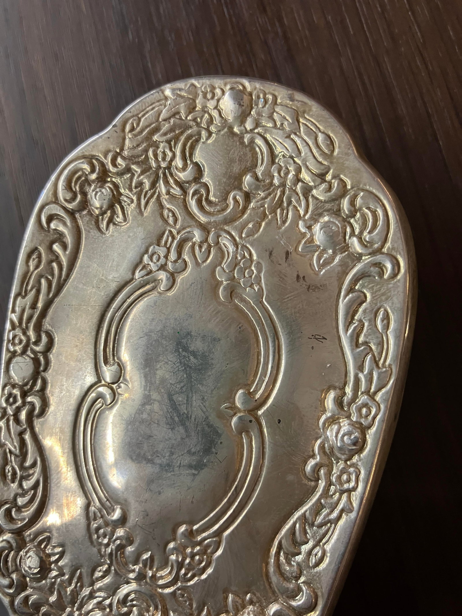 Vintage Silver-Plated 3-Piece Vanity Set: Brush, Beauty Mirror, & Comb - 4