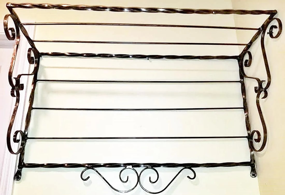 1930s Wrought Iron Polished Wall Shelf - 3