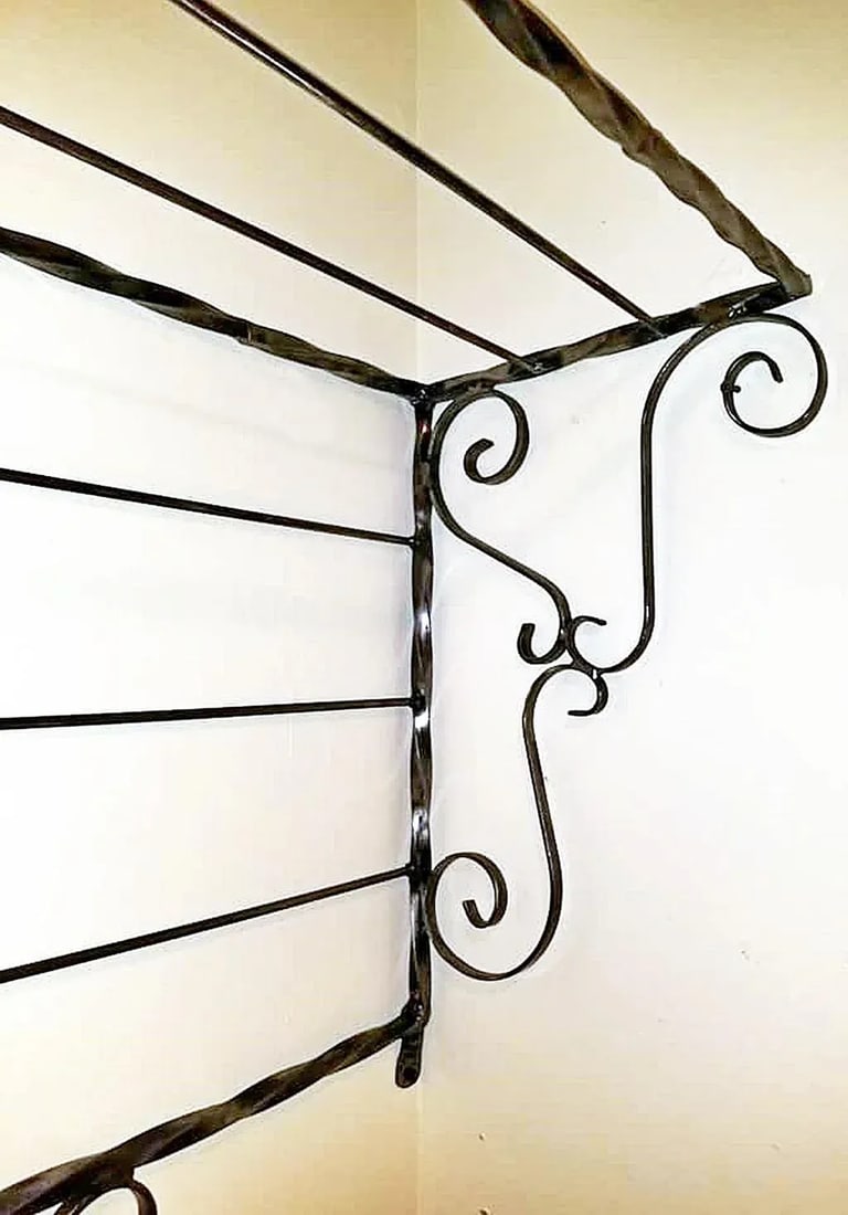 1930s Wrought Iron Polished Wall Shelf - 4