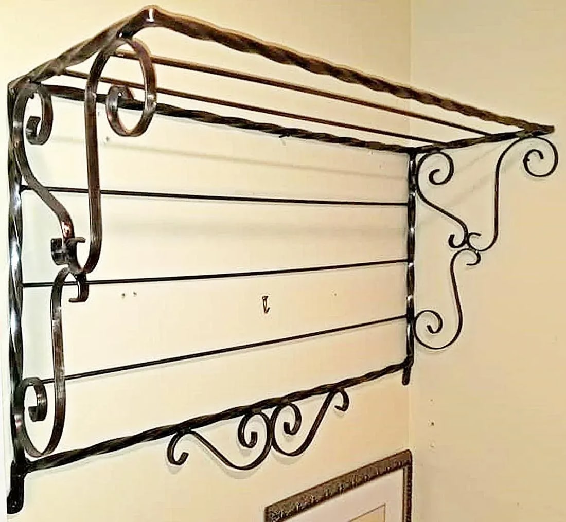 1930s Wrought Iron Polished Wall Shelf - 7