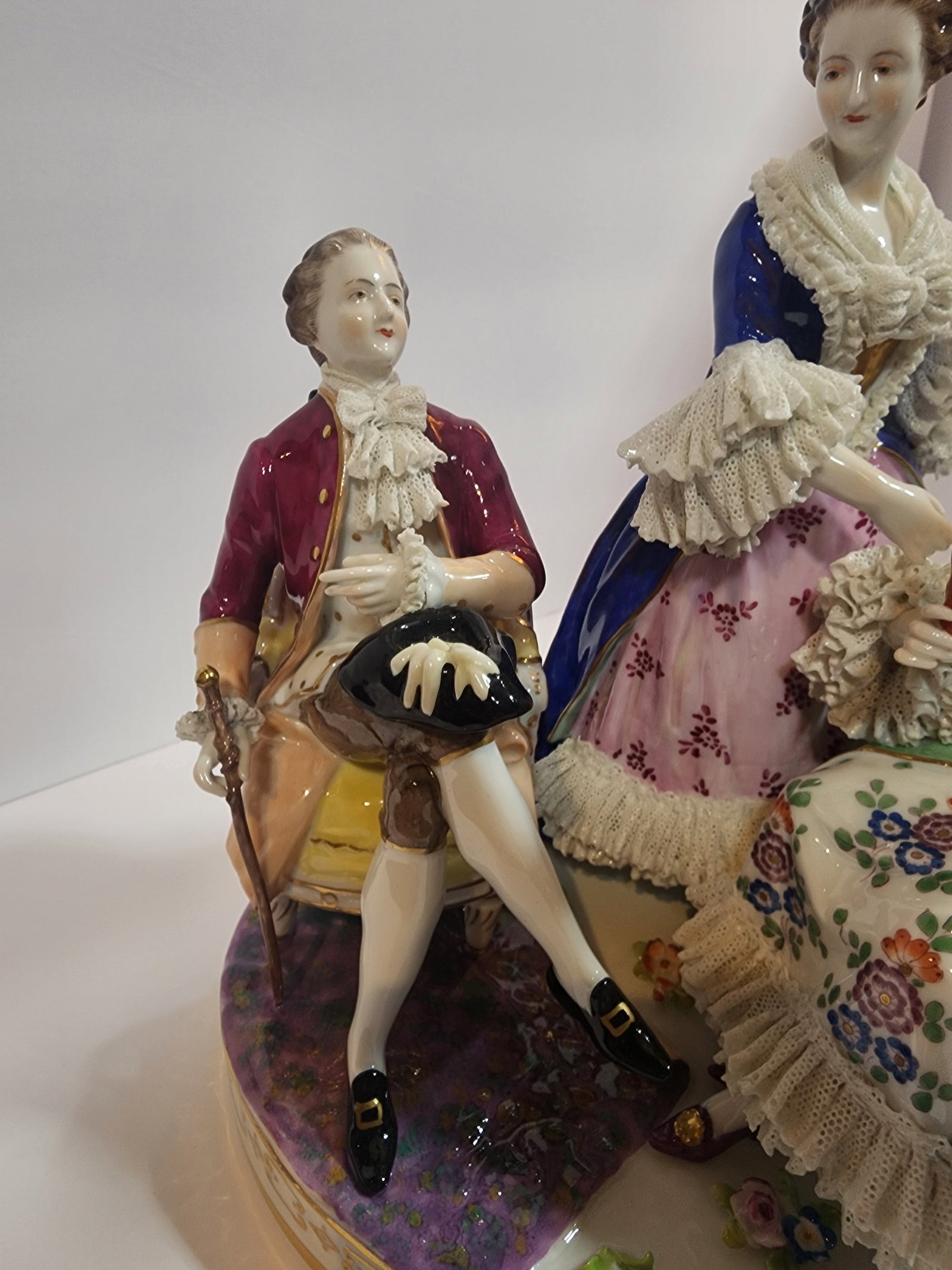 19th Century Dresden Lace La' Toilette Porcelain Figurine - 3