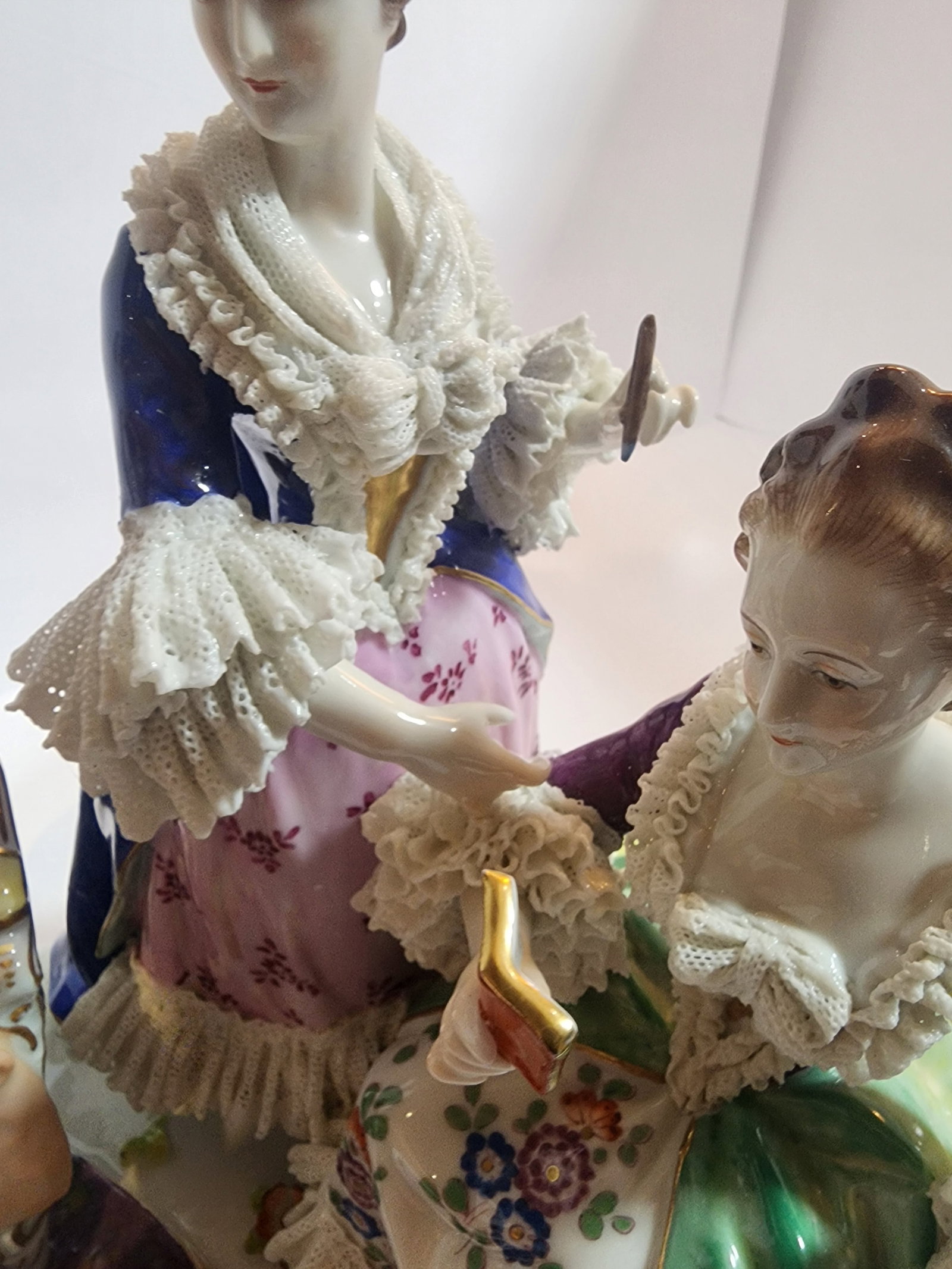 19th Century Dresden Lace La' Toilette Porcelain Figurine - 9