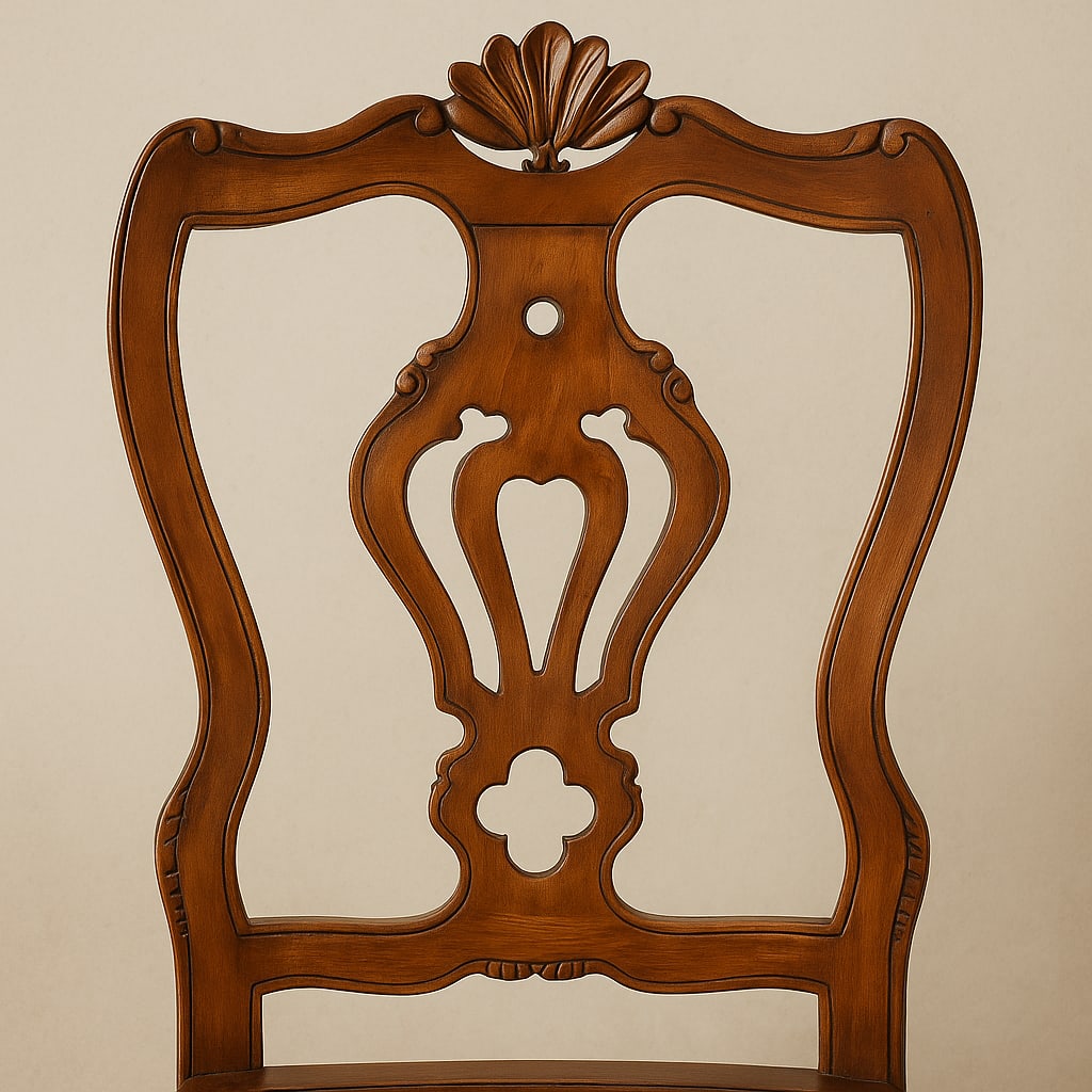 Antique Italian Carved Walnut Caned Side Chairs – Set of 2 – Hand-Carved Rococo/Baroque - 4