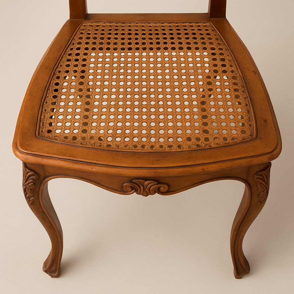 Antique Italian Carved Walnut Caned Side Chairs – Set of 2 – Hand-Carved Rococo/Baroque - 5