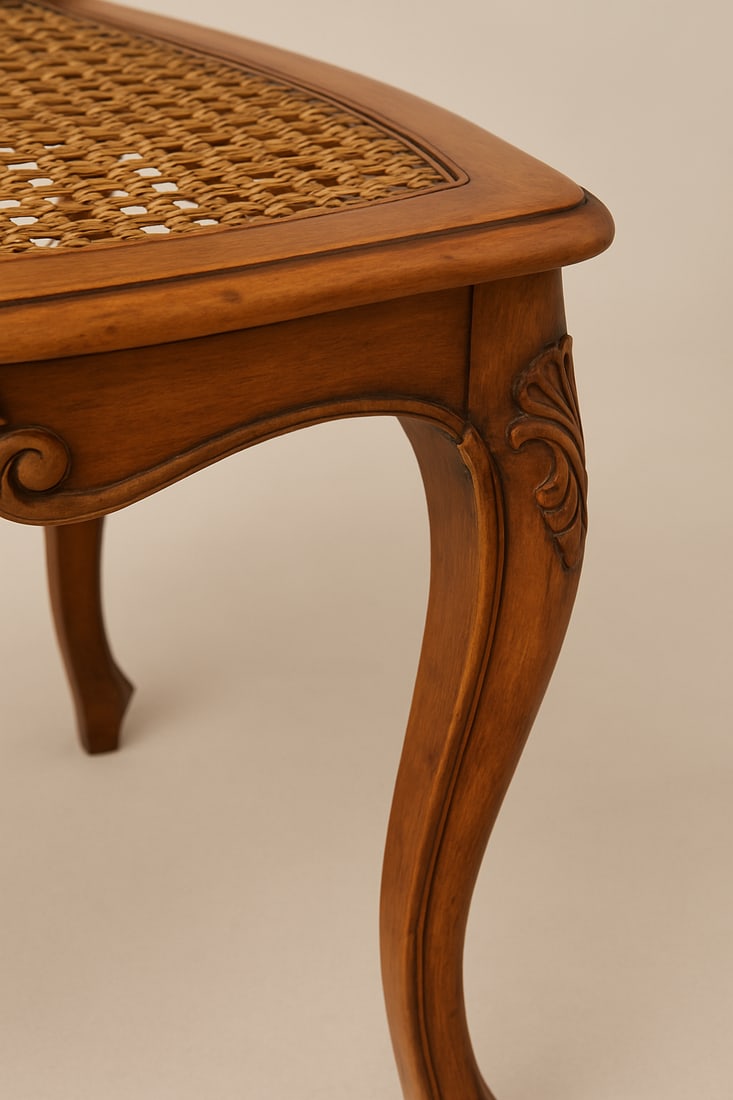 Antique Italian Carved Walnut Caned Side Chairs – Set of 2 – Hand-Carved Rococo/Baroque - 6