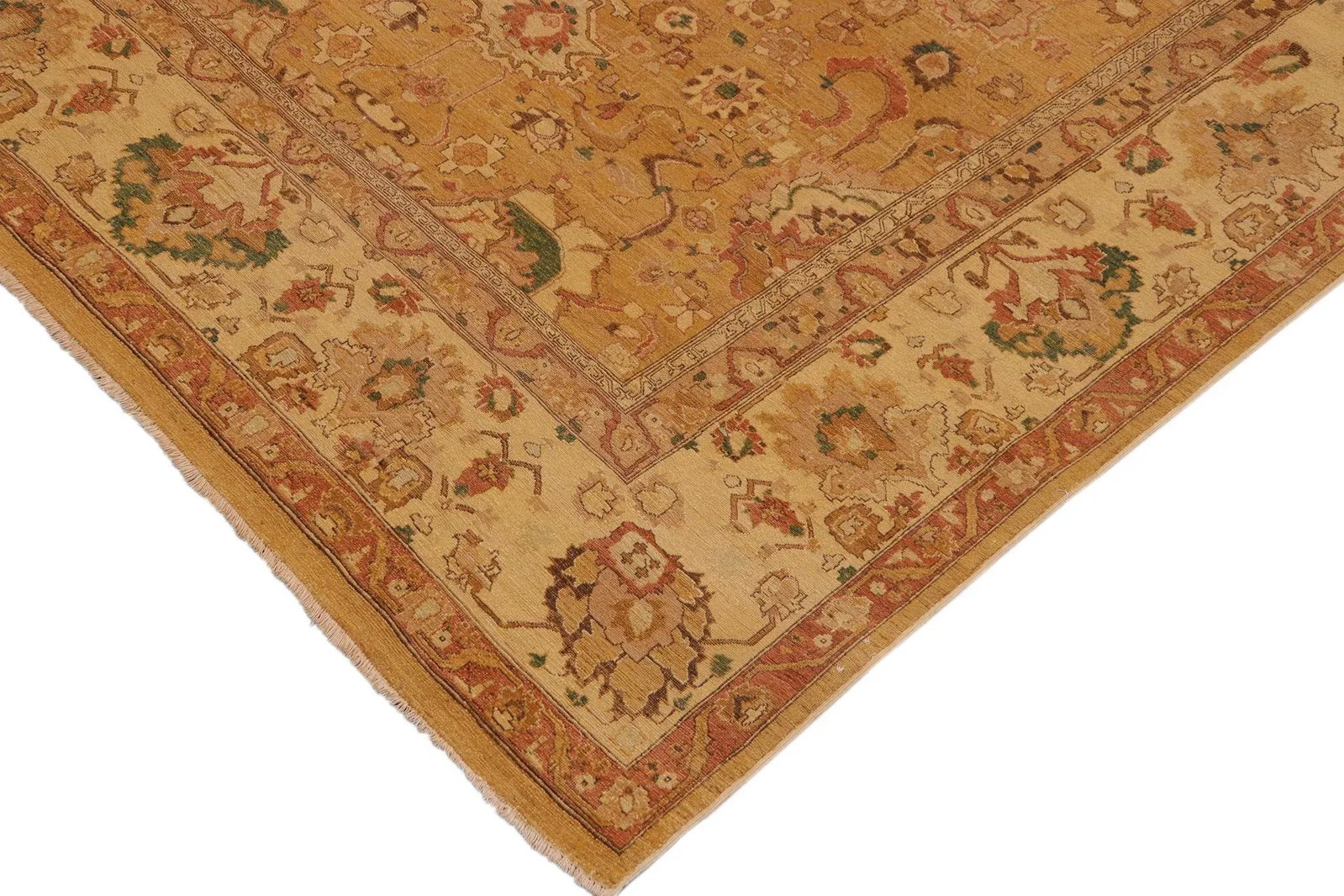 1980s 1980s Vintage Bohemian Isabel Gold/Tan Wool Rug - 4
