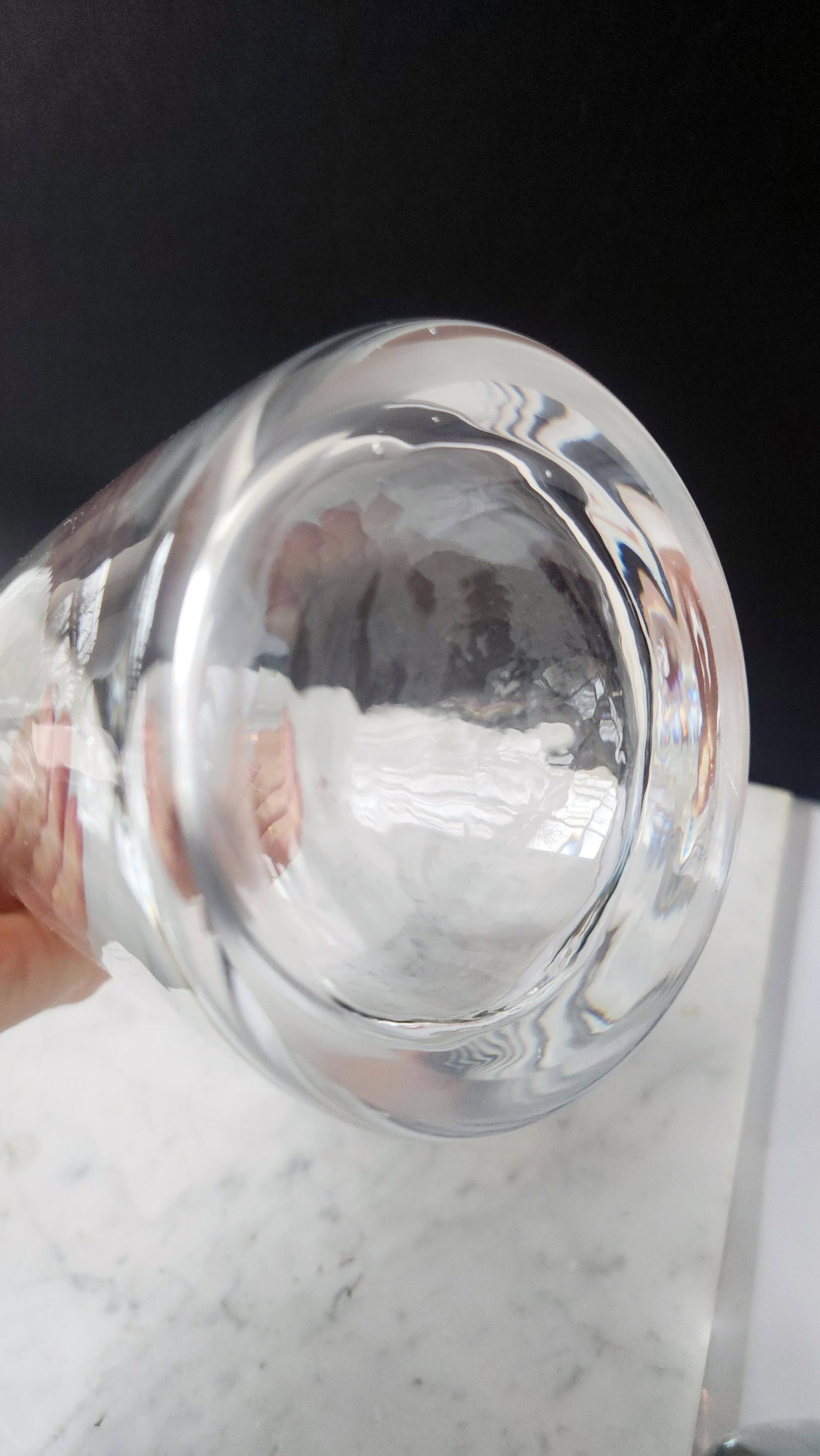 Mid 20th Century Mid-Century Modern Clear Glass Decanter With Solid Mushroom Stopper - 11