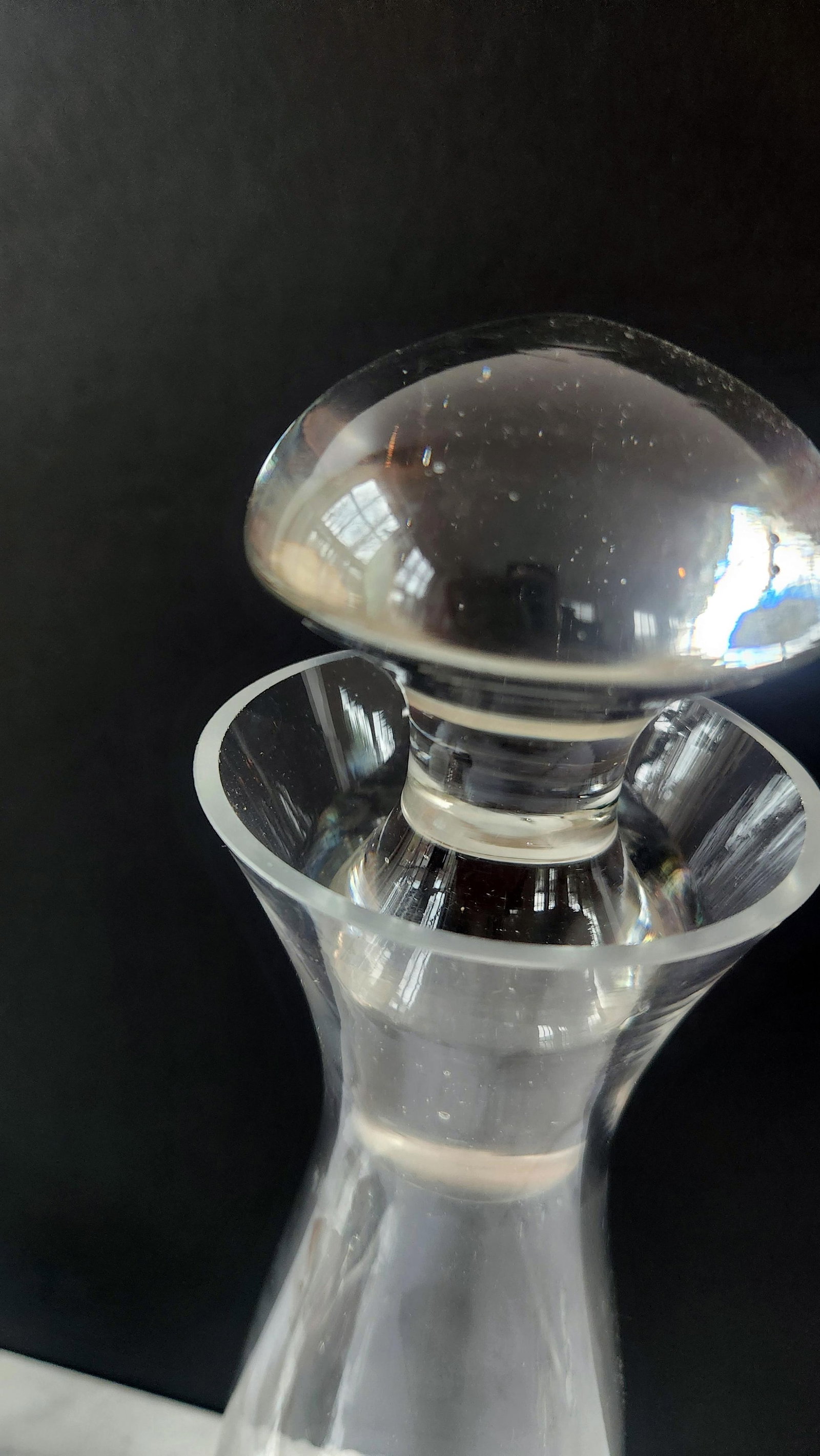 Mid 20th Century Mid-Century Modern Clear Glass Decanter With Solid Mushroom Stopper - 5