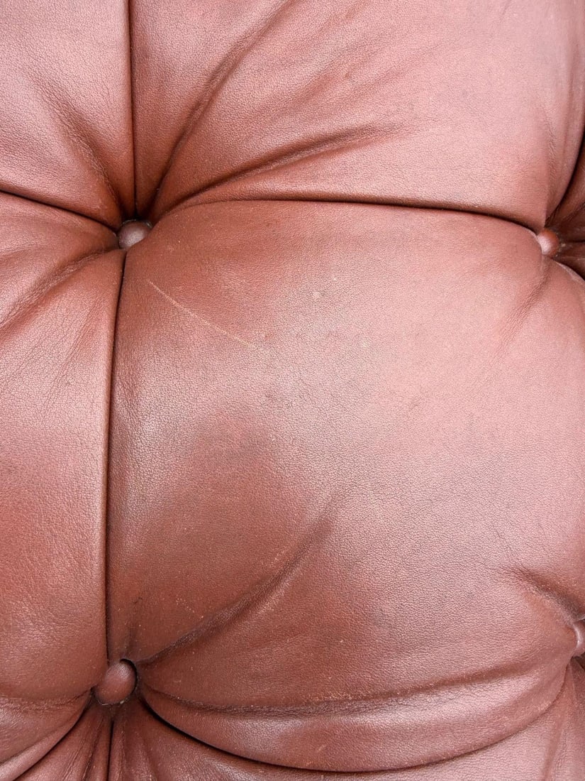 Leather Tufted Ottoman by Charles Stewart - 7