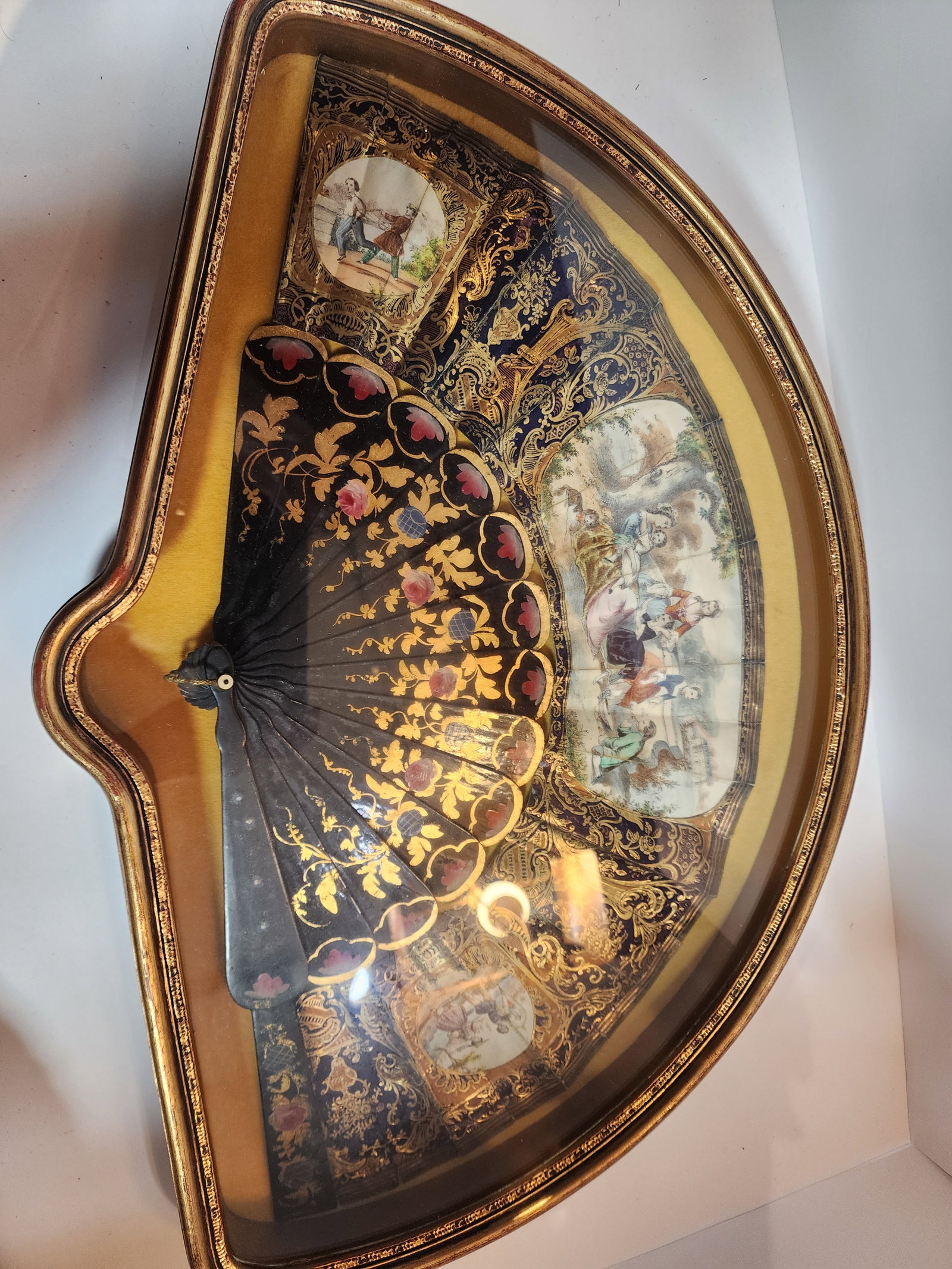 Antique 19th Century Lady's Fan Framed and Mounted - 7