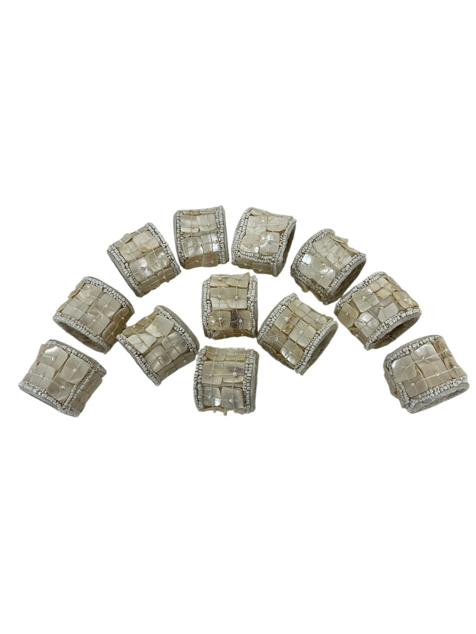 Late 20th Century Capiz Shell Mother of Pearl Napkin Ring - Set of 12 - 2