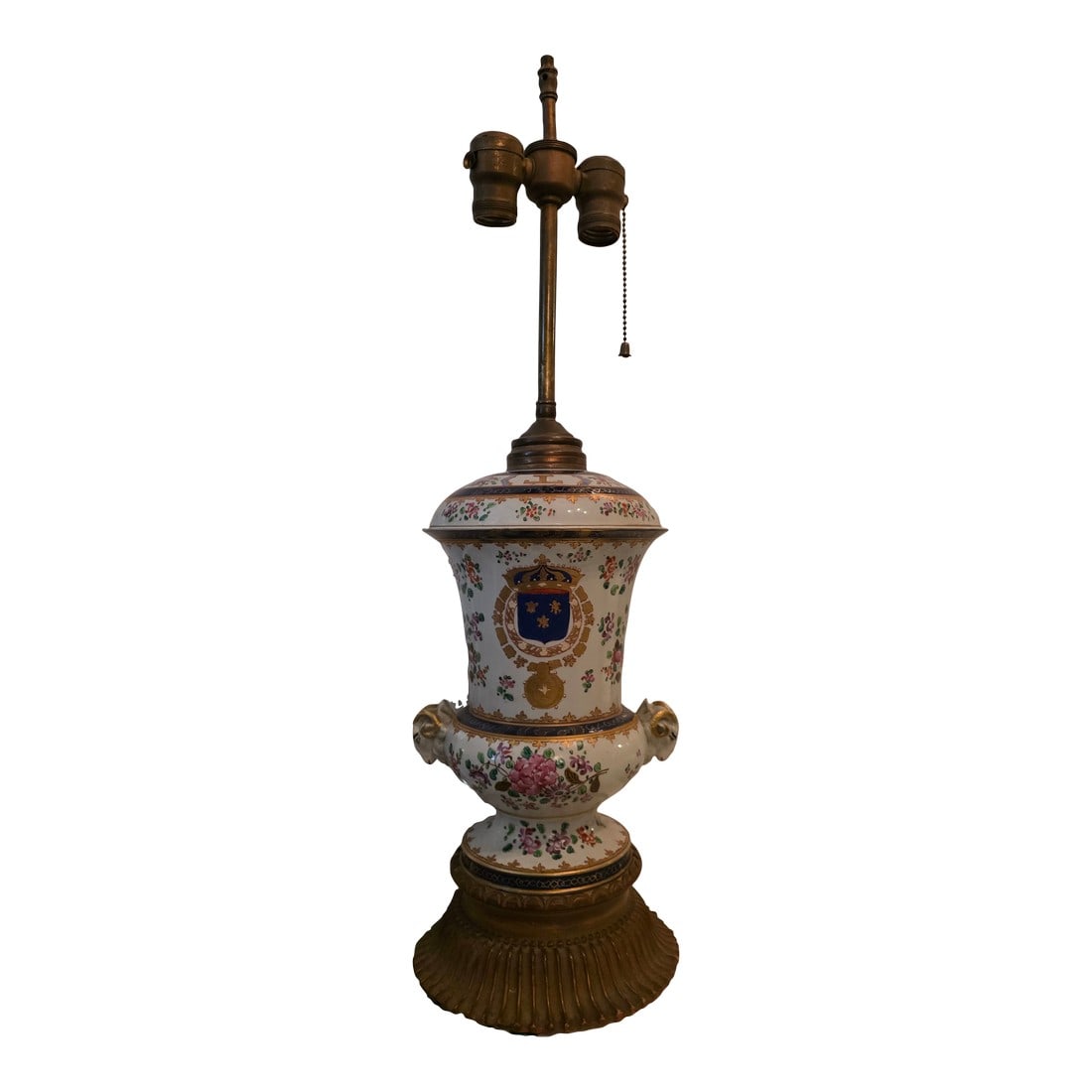 Antique Samson Porcelain Urn Lamp: Beautiful antique French Samson Porcelain urn converted into a lamp. The body below from the Porcelain down measures 13.5". Condition: Alterations: Original Design Modified Imperfections: Some Imperfe