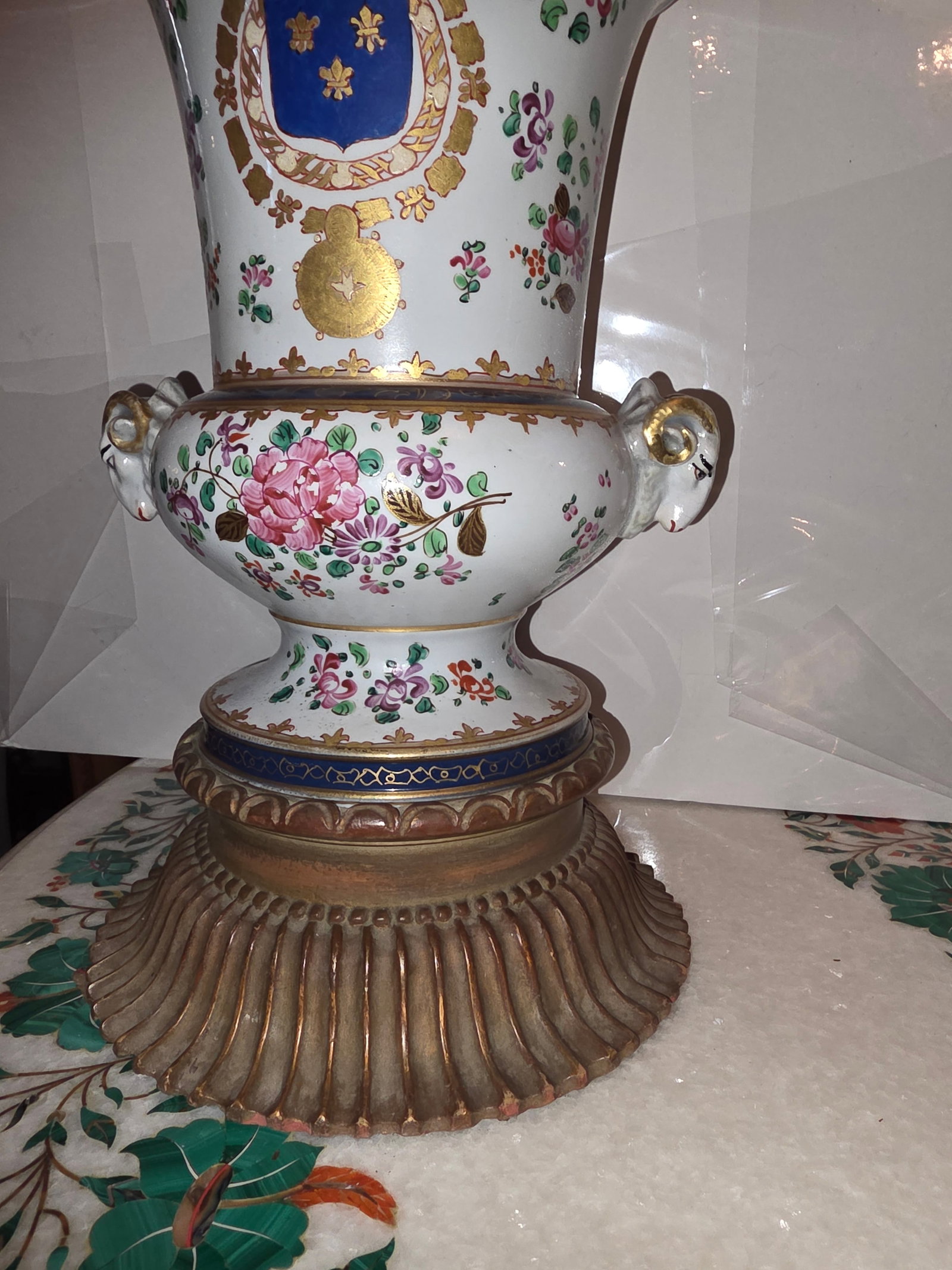 Antique Samson Porcelain Urn Lamp - 4