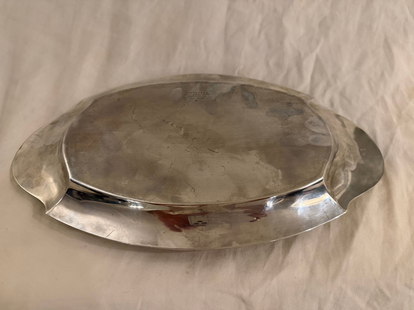 Antique Tiffany & Co. Sterling Silver Oval Dish With Ornate Floral Handle - 10