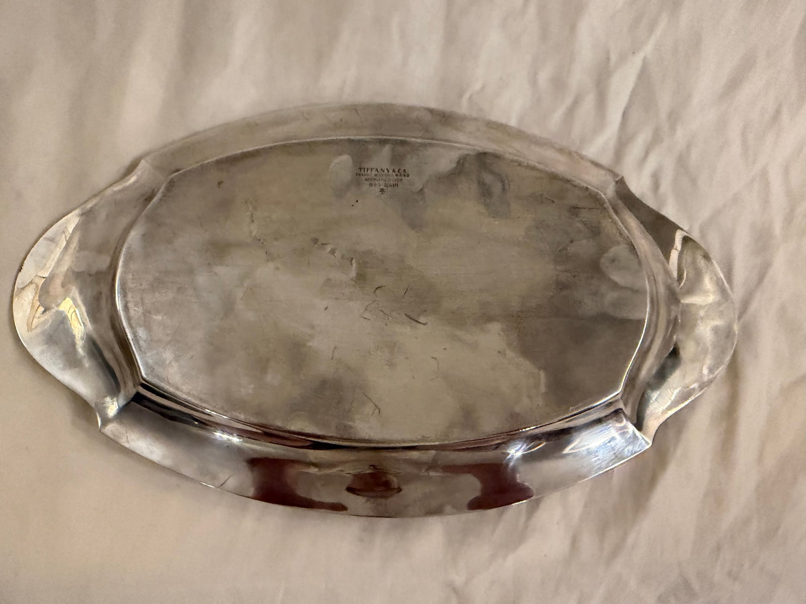Antique Tiffany & Co. Sterling Silver Oval Dish With Ornate Floral Handle - 8