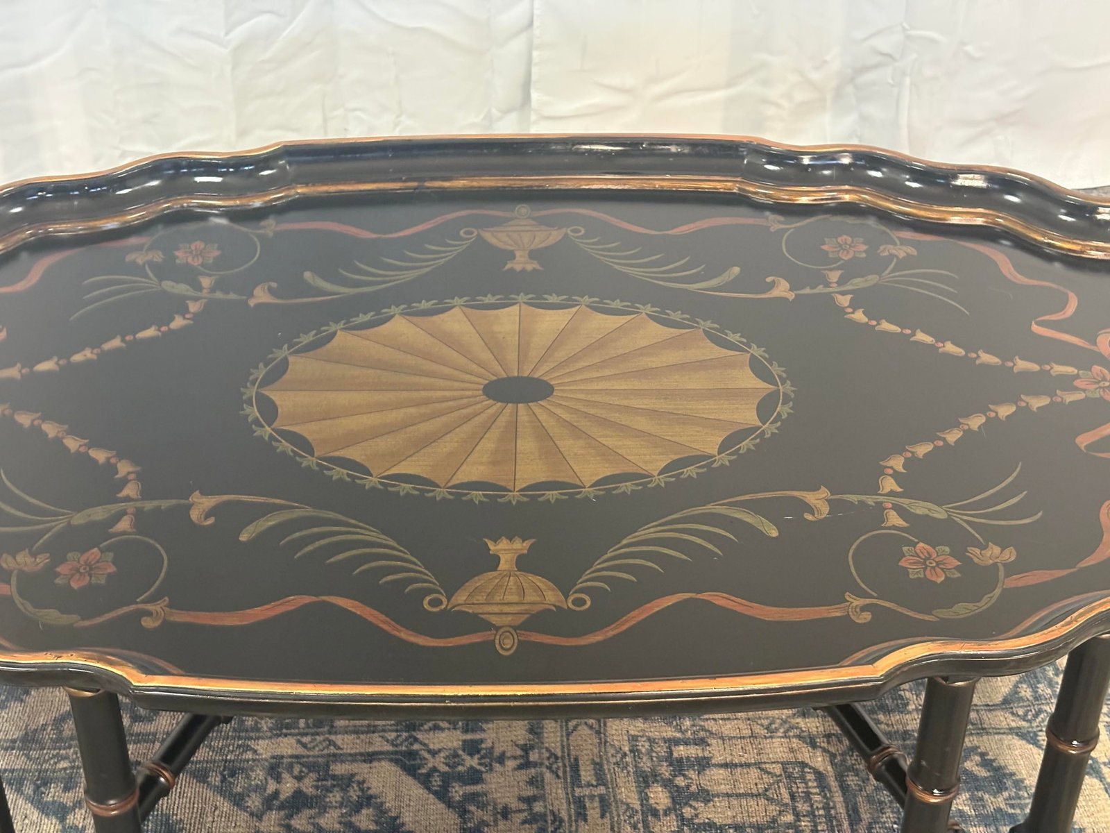 Late 20th Century Attributed to Maitland Smith Ebonized Oval Neoclassical Coffee Table - 14