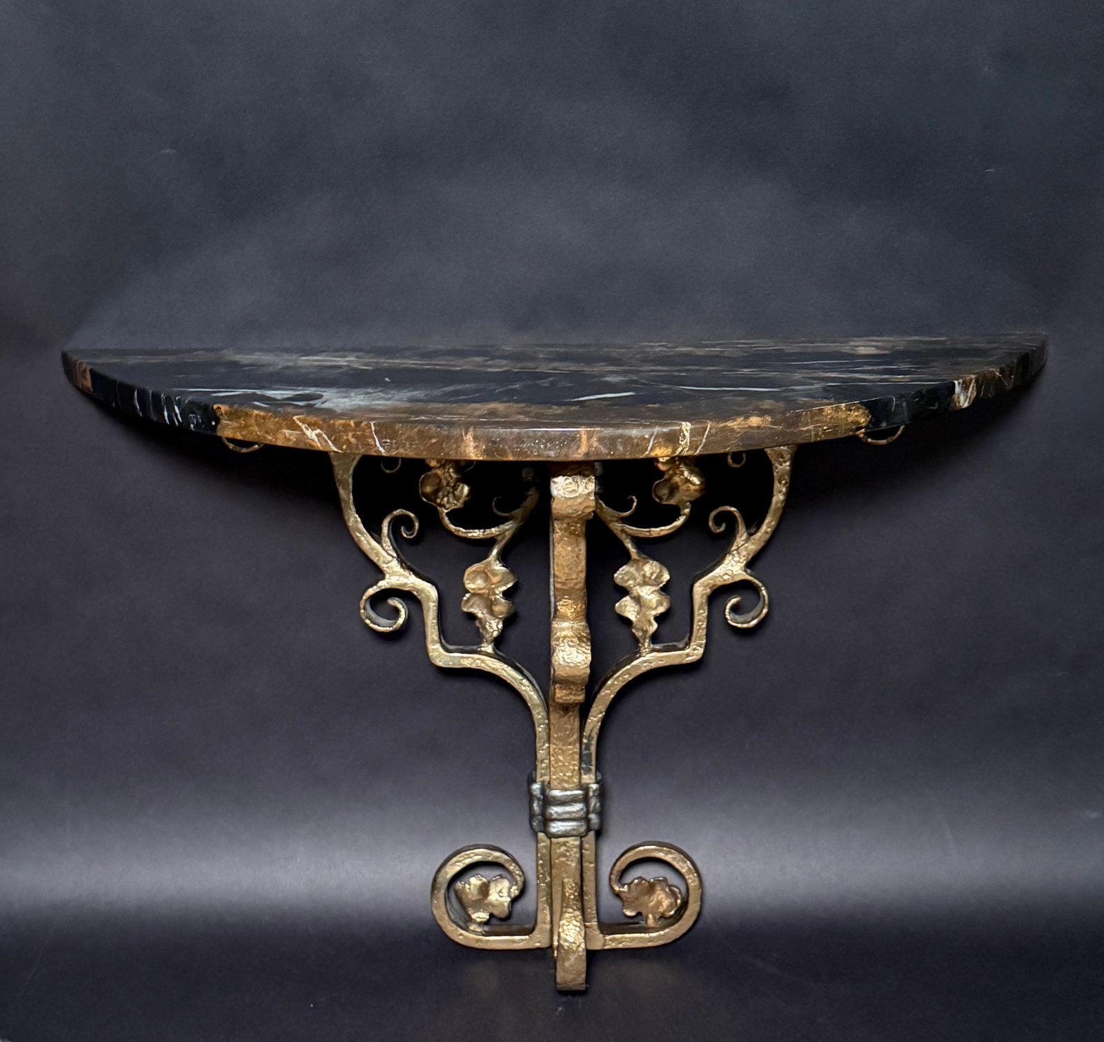 Early 20th Century American Arts & Crafts Bronze and Iron Wall Brackets, Pair - 2