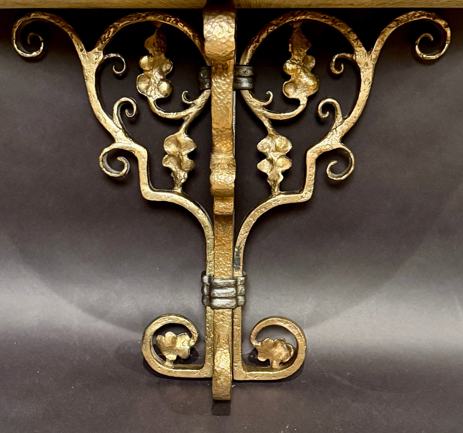 Early 20th Century American Arts & Crafts Bronze and Iron Wall Brackets, Pair - 7