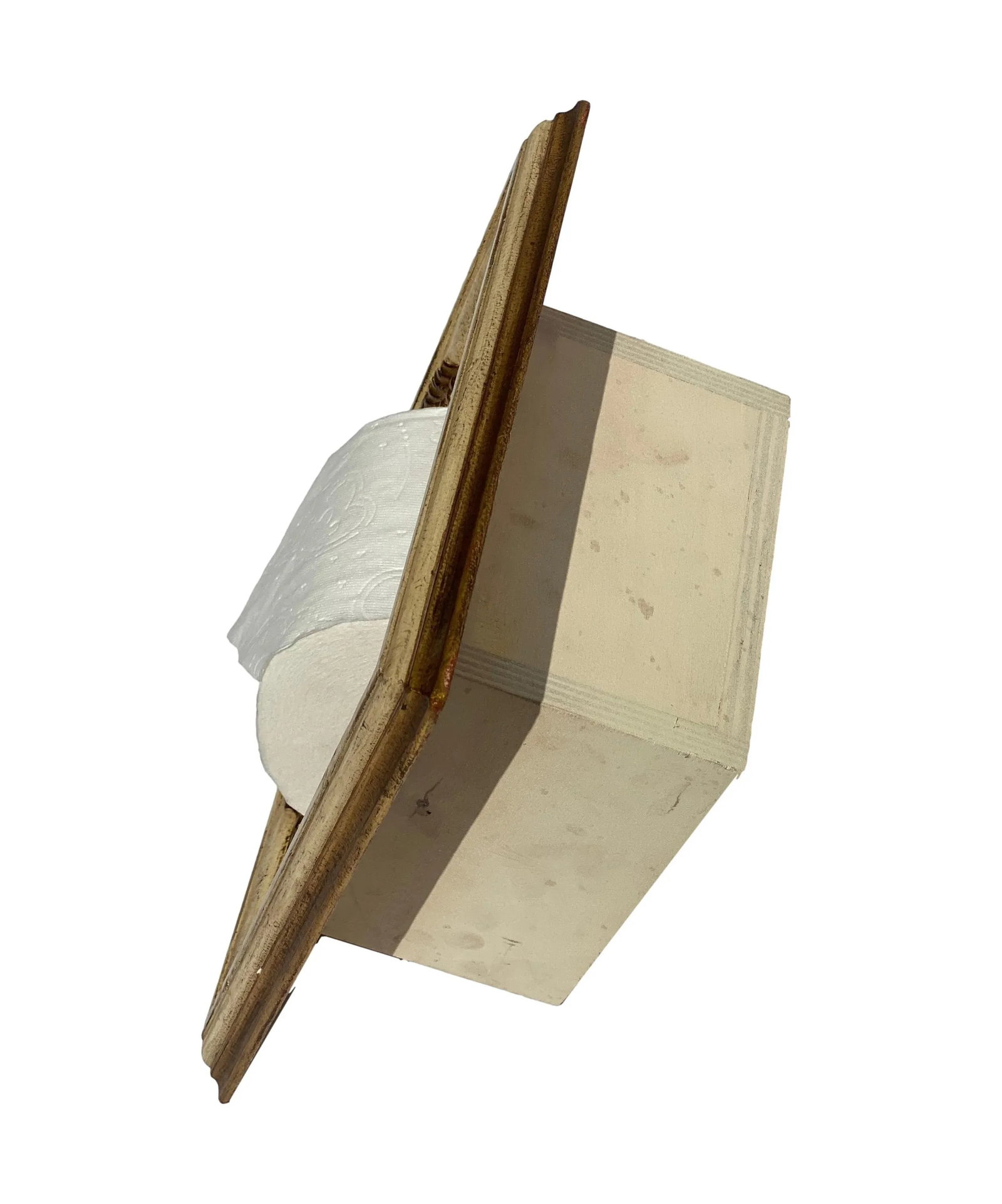 Italian Baroque Style Bathroom Paper Holder in "Luciano" White & Gold Parcel-Gilt by Judson Rothschi - 3