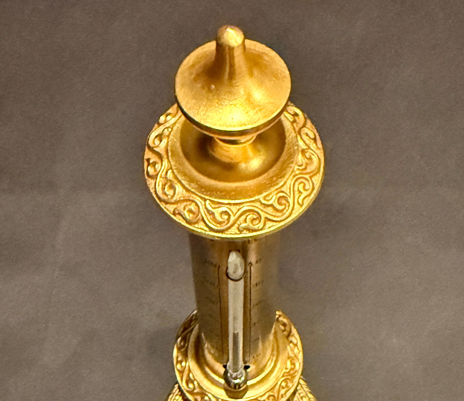 Grand Tour Neoclassical Gilt and Silvered Bronze Thermometer - 11