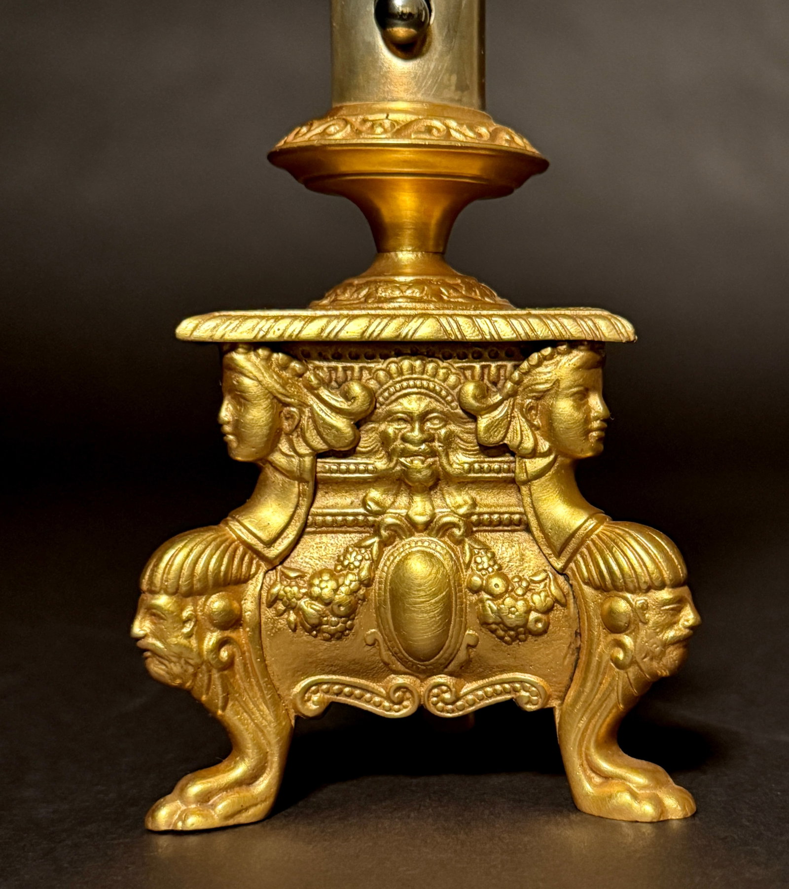 Grand Tour Neoclassical Gilt and Silvered Bronze Thermometer - 3