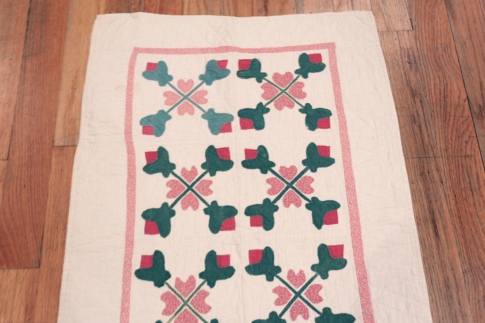 Nazmiyal Collection Antique American Quilt Textile 2 Ft 1 in X 3 Ft 3 In - 4