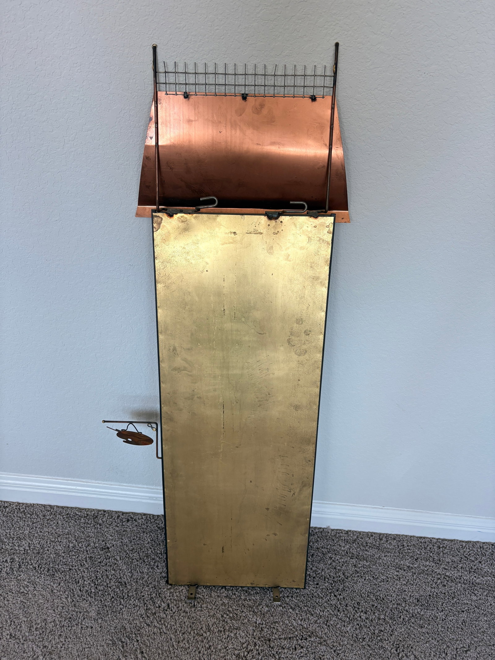 1970s Signed Curtis Jere Mid-Century Modern Street Shop Scene Wall Sculpture in Copper & Brass - 9