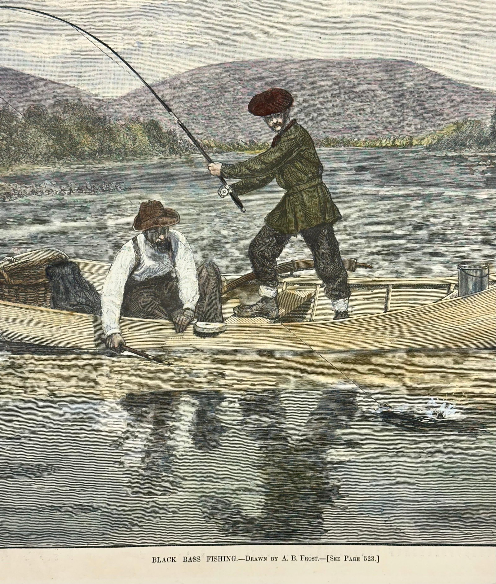 Black Bass Fishing After Ab Frost Original Print, 1882 - 4