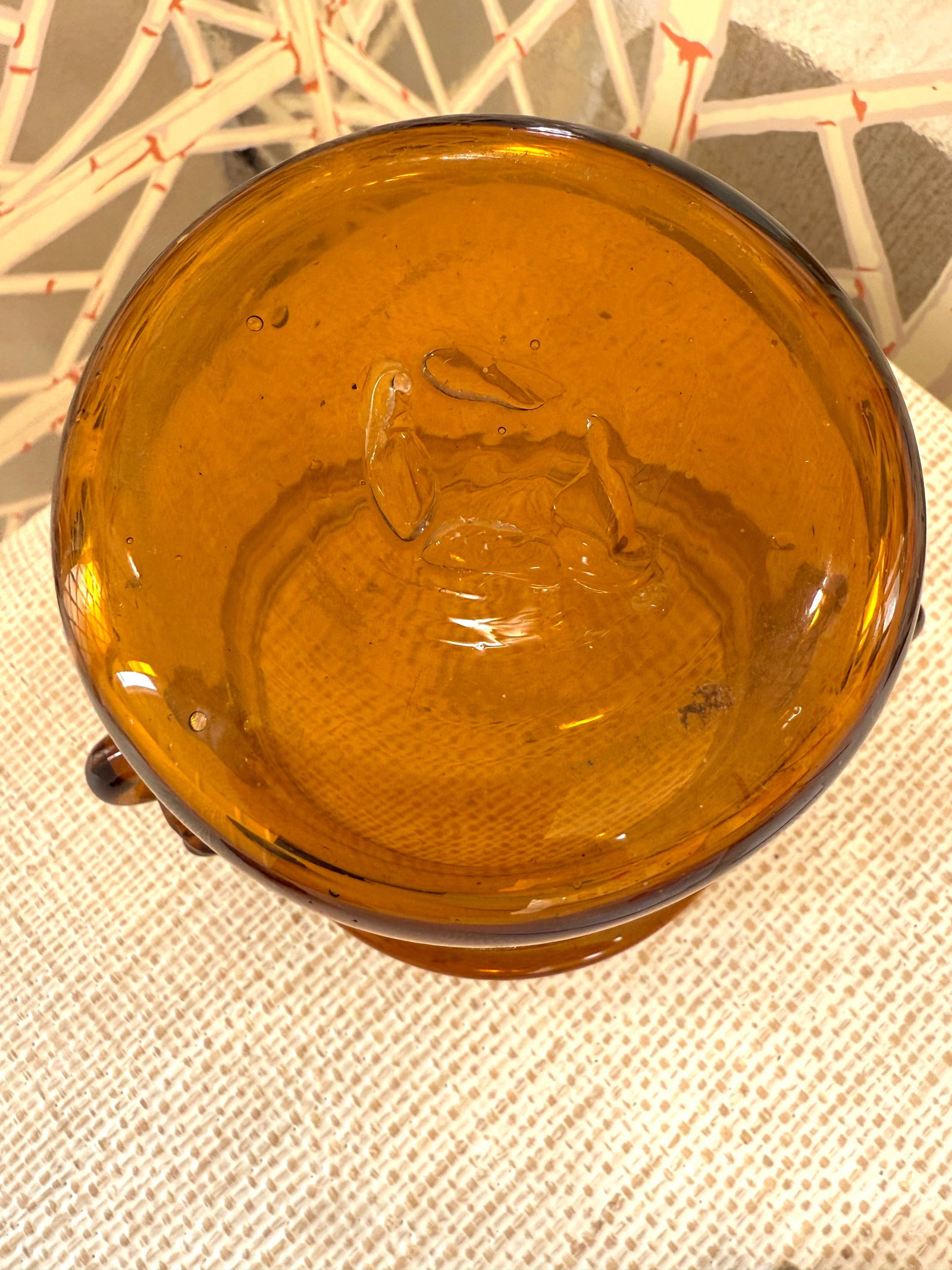 1950's Murano Italian Amber Vase - 10