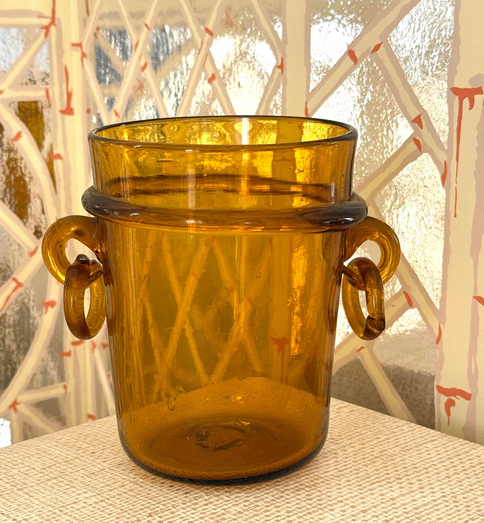 1950's Murano Italian Amber Vase - 11