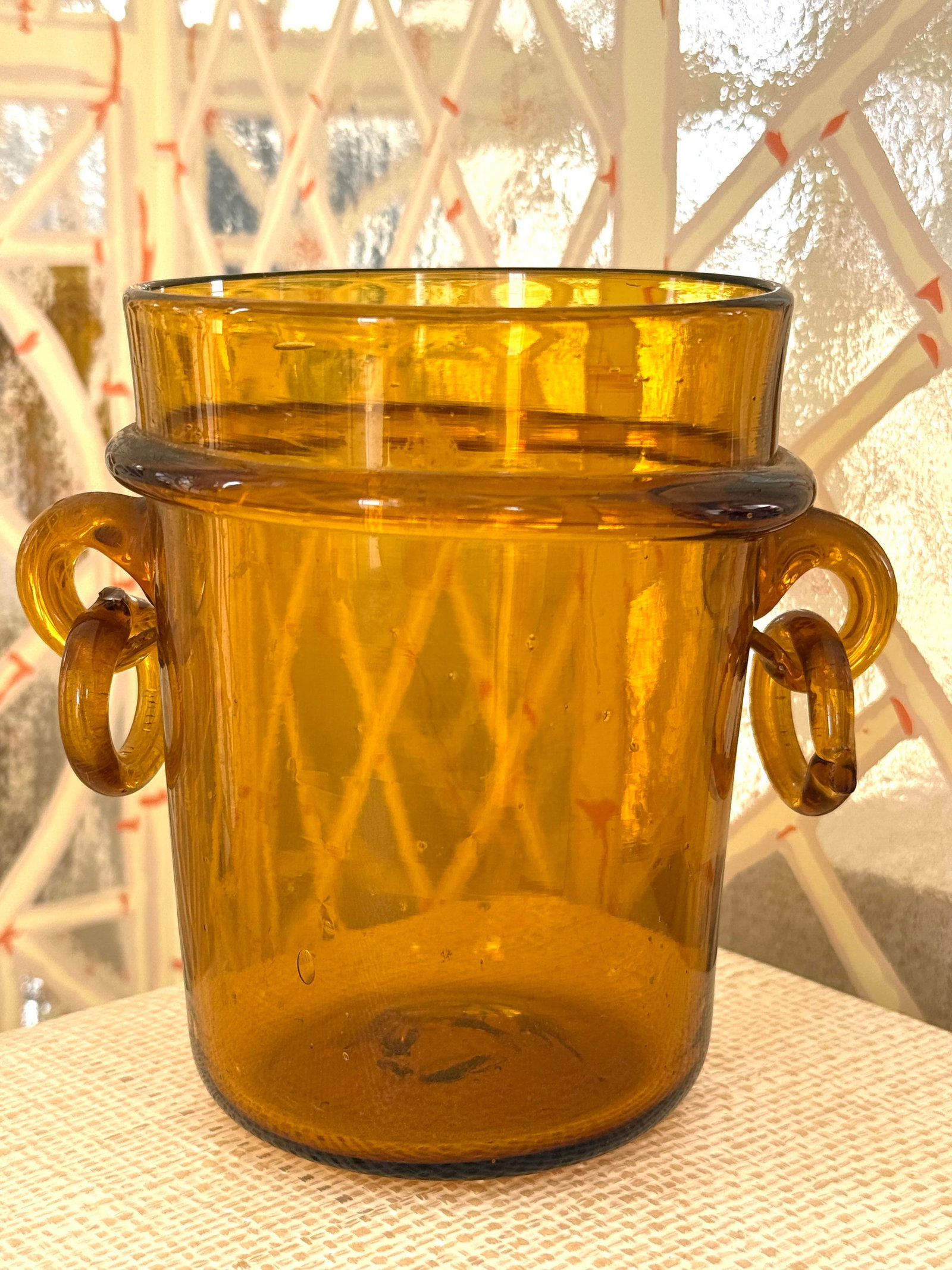 1950's Murano Italian Amber Vase - 2