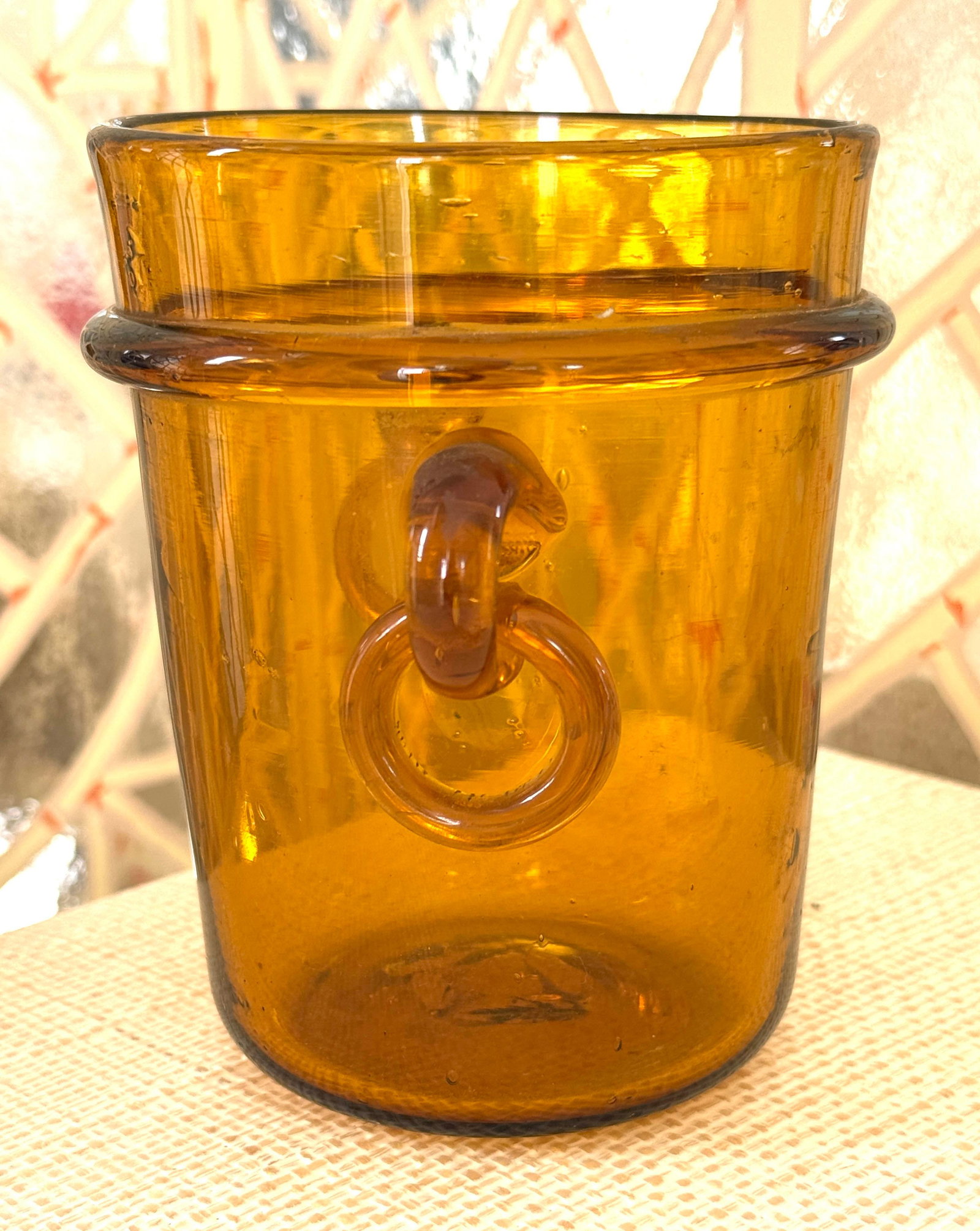 1950's Murano Italian Amber Vase - 3