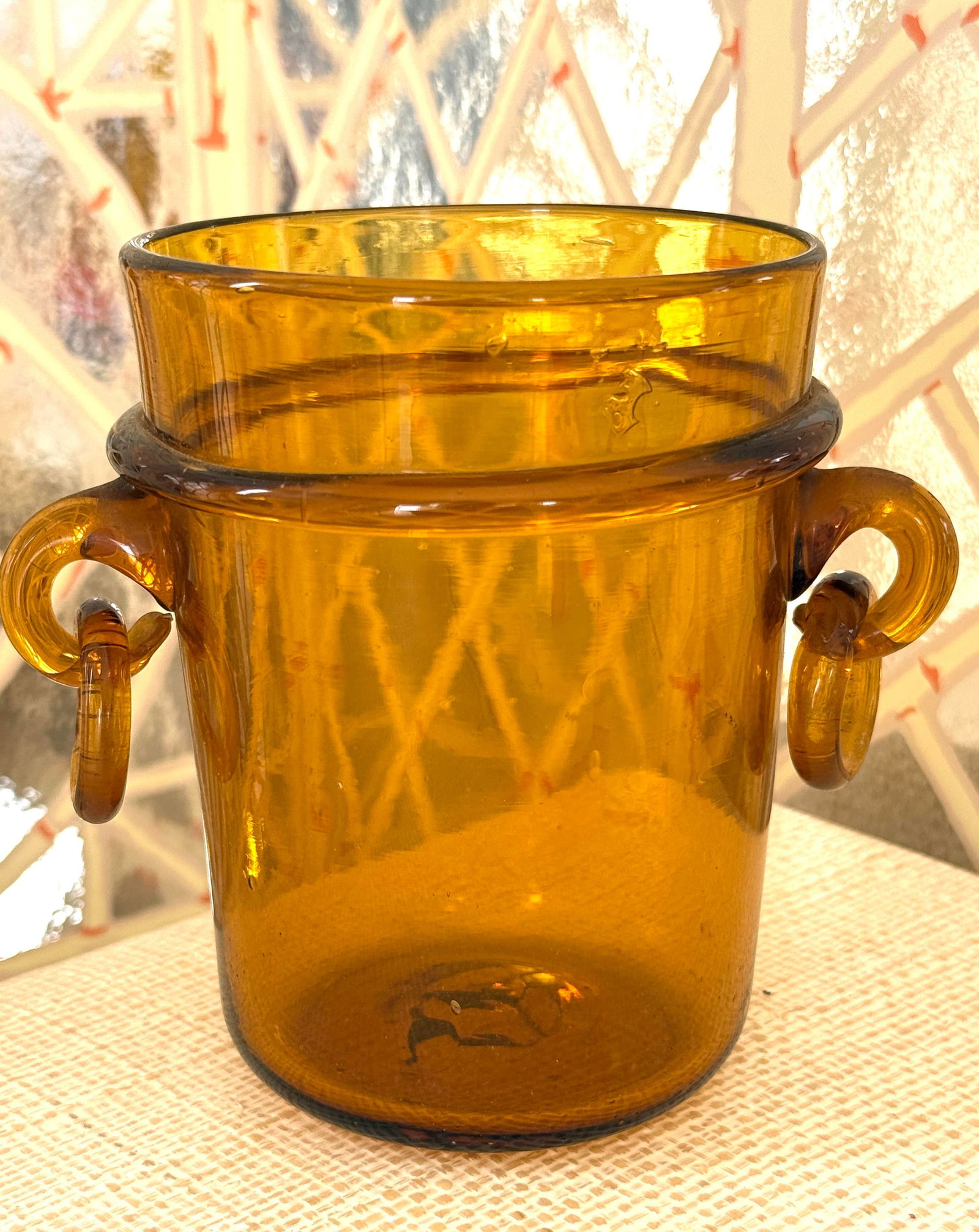 1950's Murano Italian Amber Vase - 4