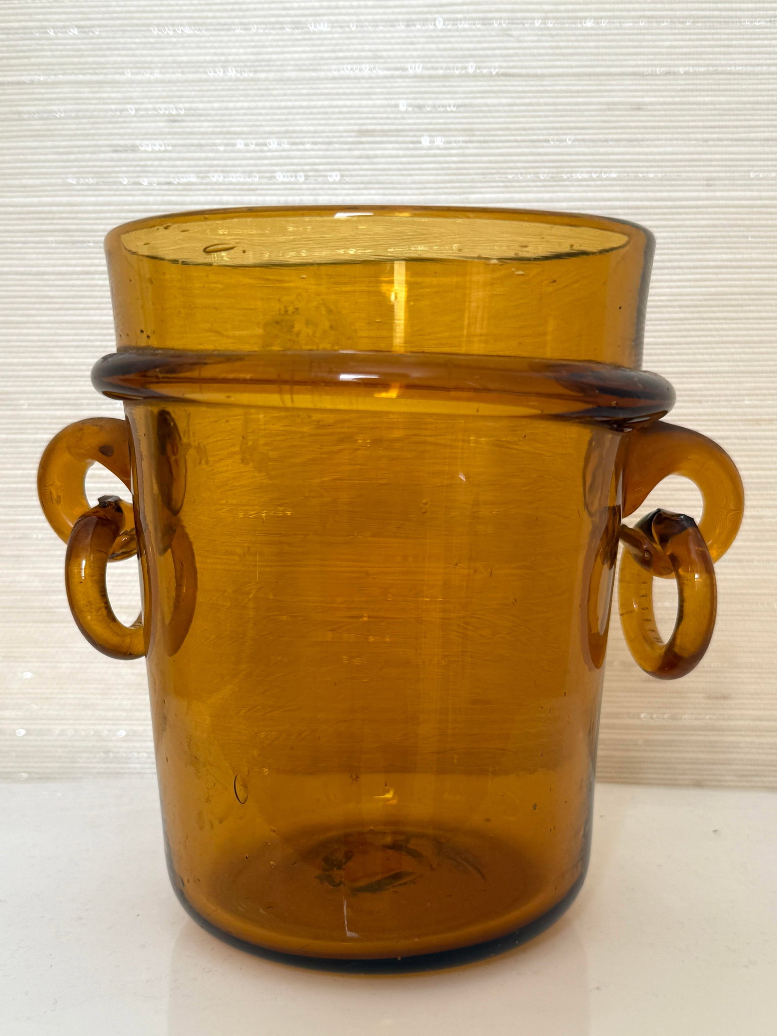 1950's Murano Italian Amber Vase - 8