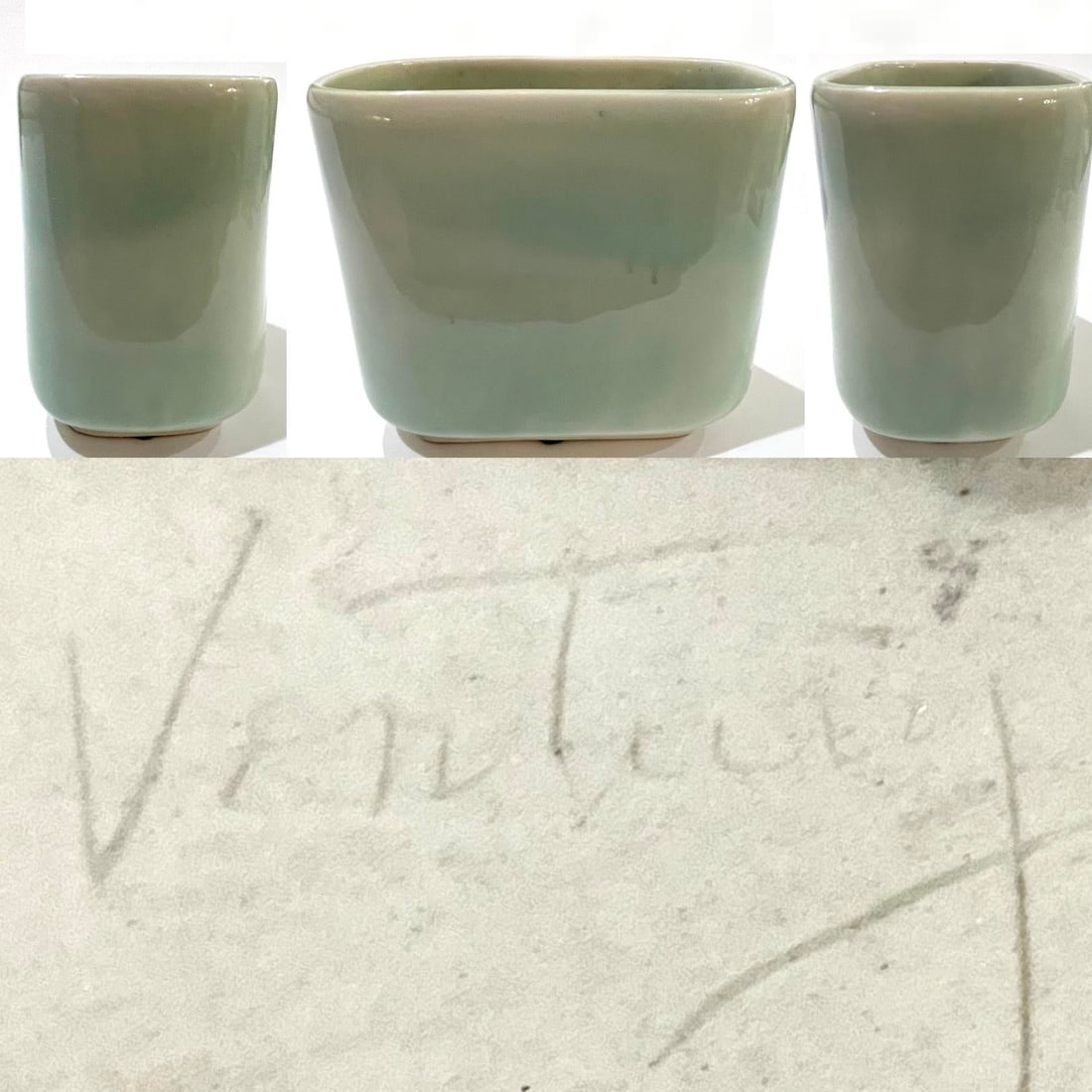 Mid 20th Century Modern Porcelain Cachepot Pair by F. Joseph Von Tury - 9